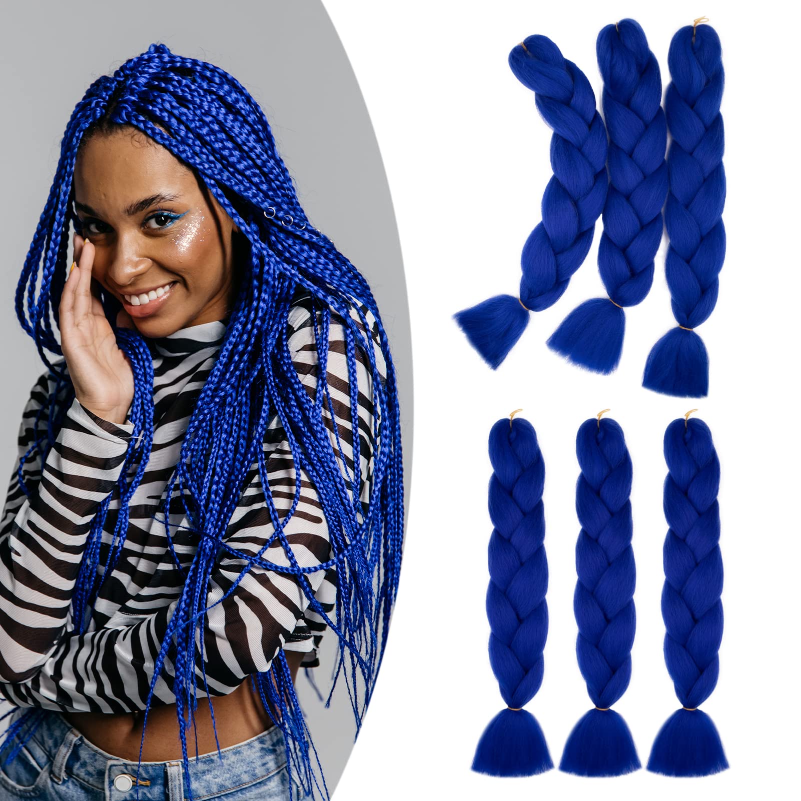 60cm Extensiones de Pelo Trenzas Africanas Castaño Oscuro Extensiones para Trenzas Africanas 1 pcs 100g Kanekalon Pelo para Trenzas Africanas Sintetico Extensiones de Trenzado Cabello Braiding — view 68