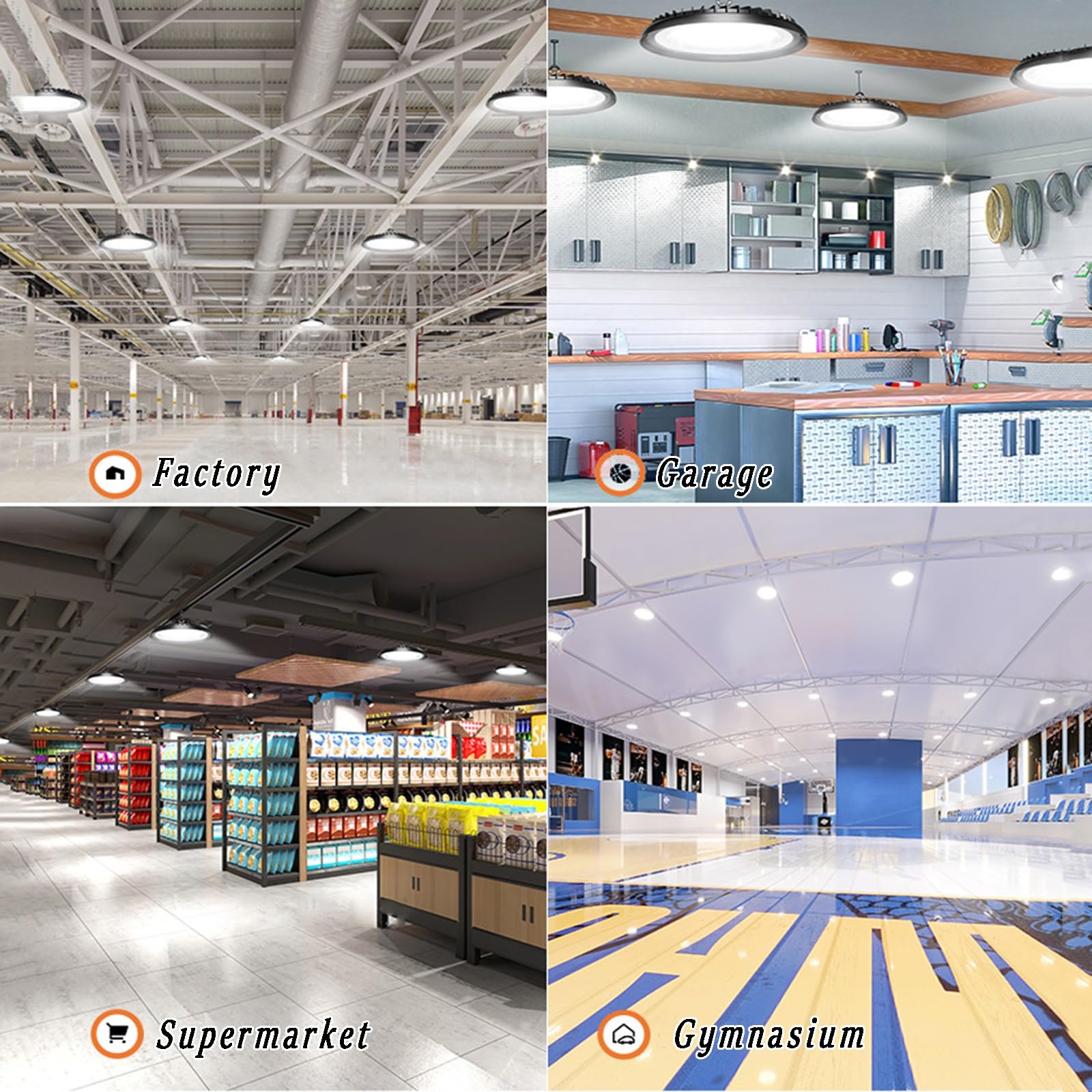 UL CE Listed 10 Pack UFO LED High Bay Light Shop Lamp 300W IP65 45000lm 150LM W High — view 7