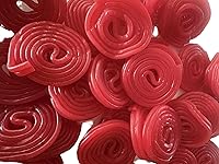 Vista 1 de Ruedas gourmet de regaliz de fresa roja – 1 libra de dulce de regaliz masticable fresco y delicioso