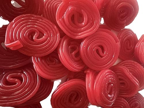Ruedas gourmet de regaliz de fresa roja – 1 libra de dulce de regaliz masticable fresco y delicioso