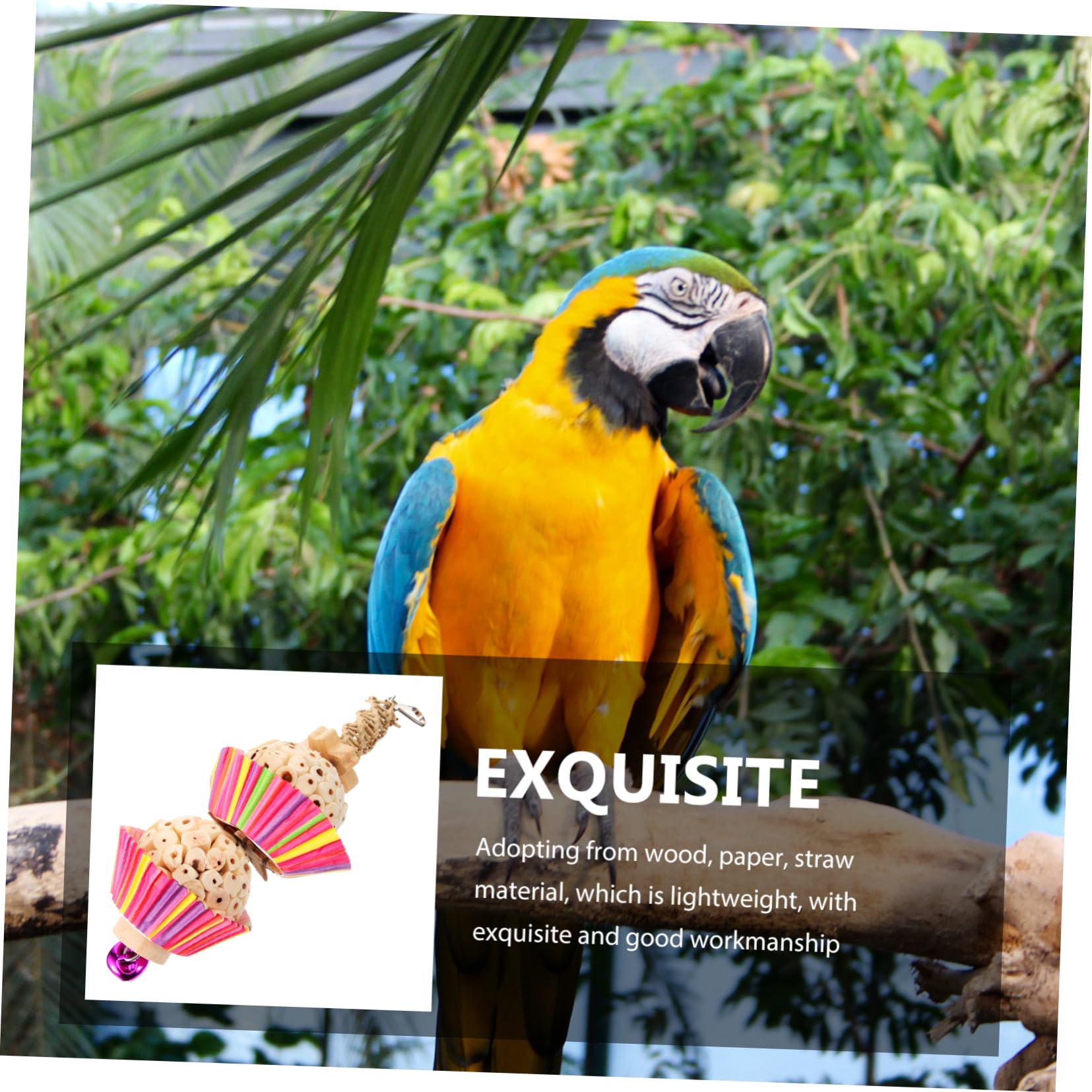 BESPORTBLE Parrot Chewing Toy Suspendu pour Oiseaux Jouet à Mâcher Amusant Et Décoratif pour Perroquets Et Calopsittes pour Forage Divertissement des Oiseaux