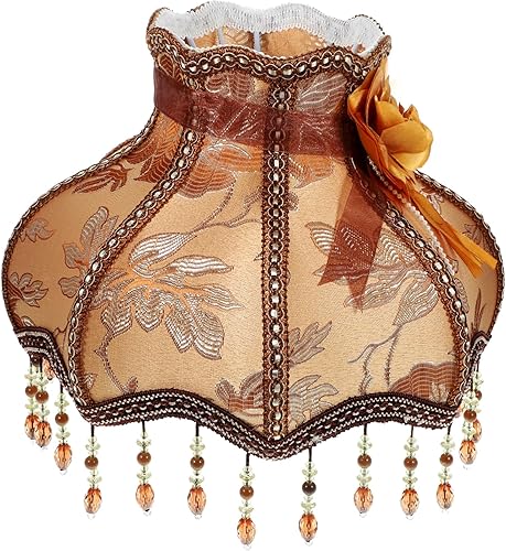 DOITOOL Pantalla de princesa Accesorios Candelabros Bombillas Vintage Pantalla de tela Pantalla de mesa Pantalla de lámpara occidental Sombras