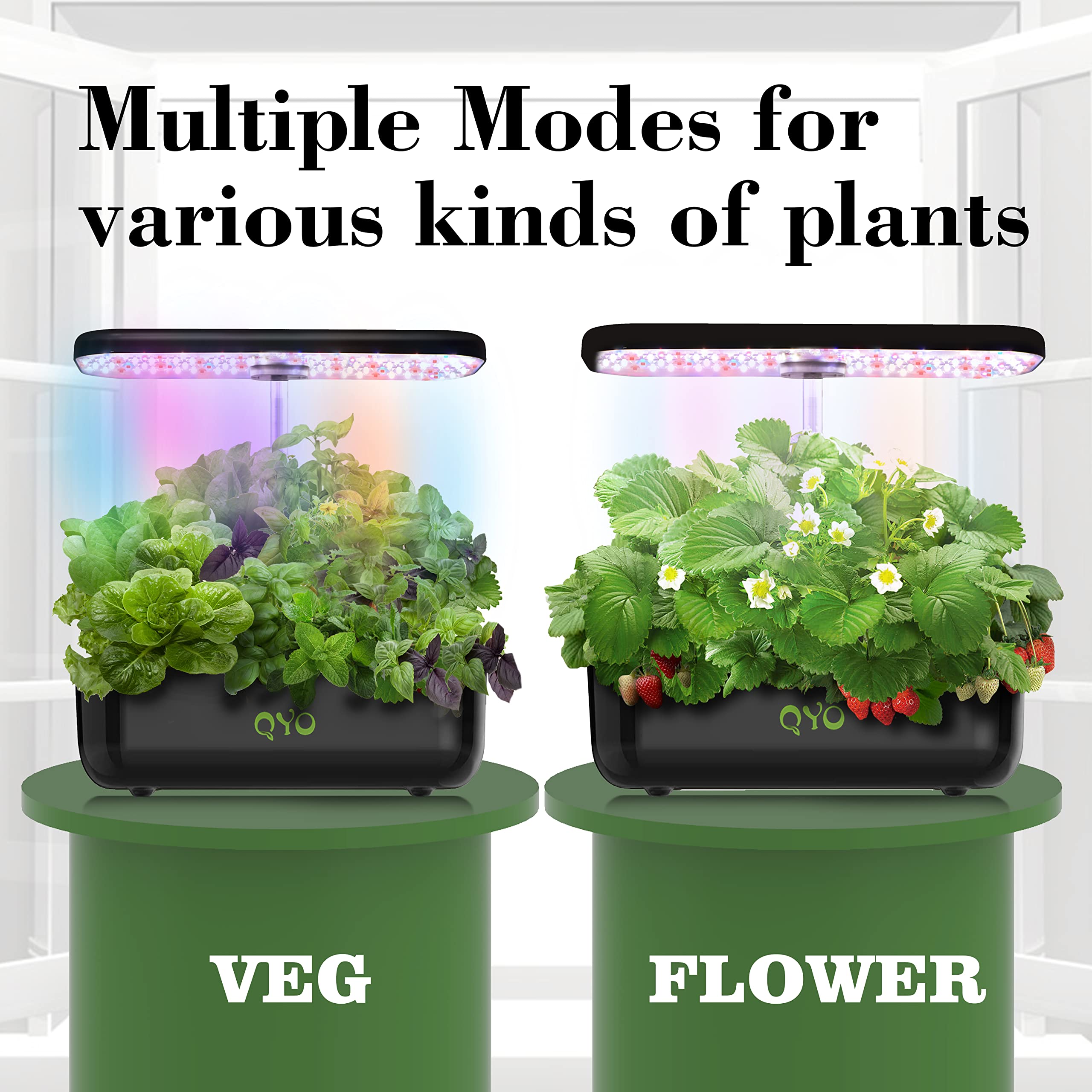 2022 Hydroponics Growing System, QYO 12 Pods Indoor Herb Garden with