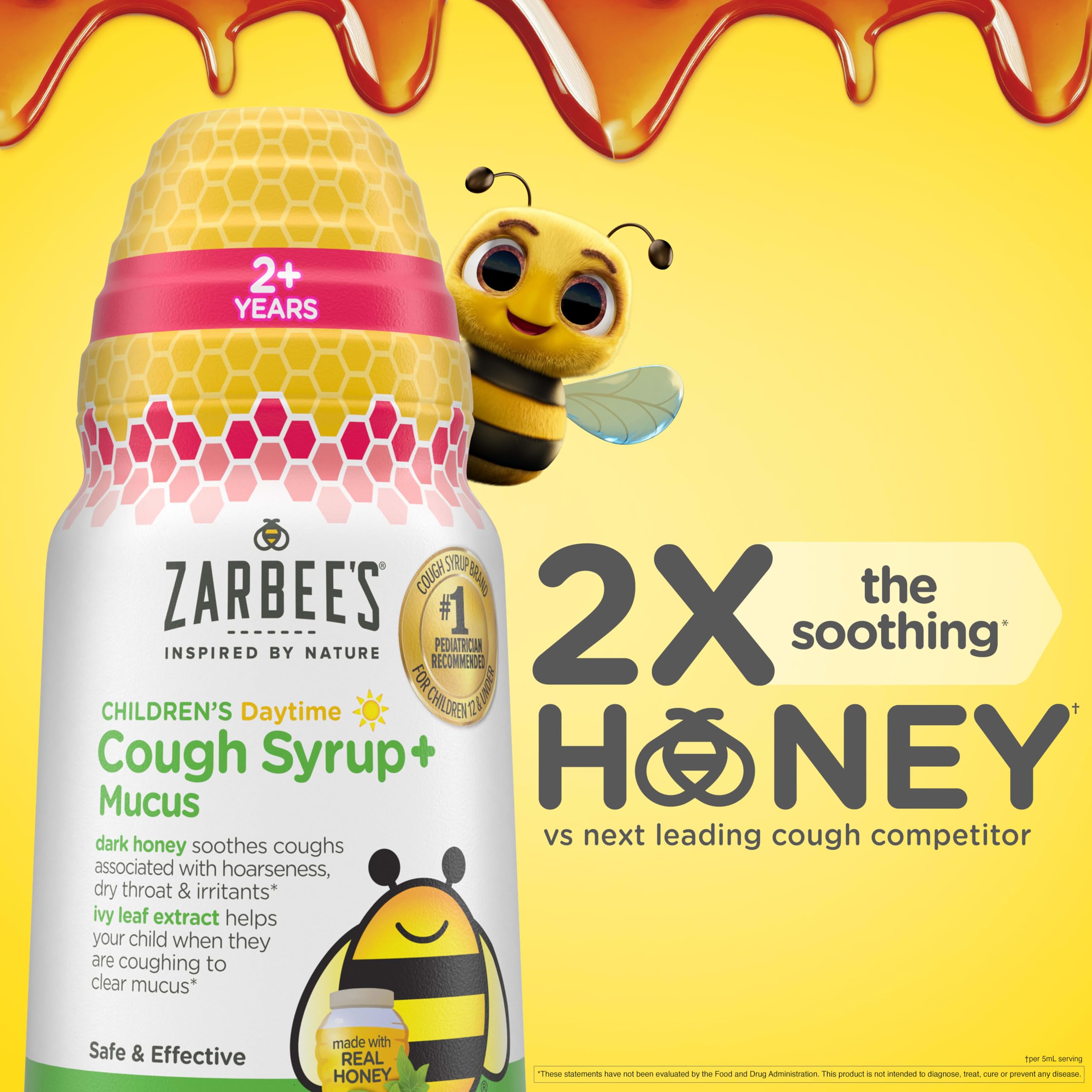 Zarbee's Kids Cough Syrup + Mucus Value Pack with Honey, 2 x 4 fl oz — Amazon image 2