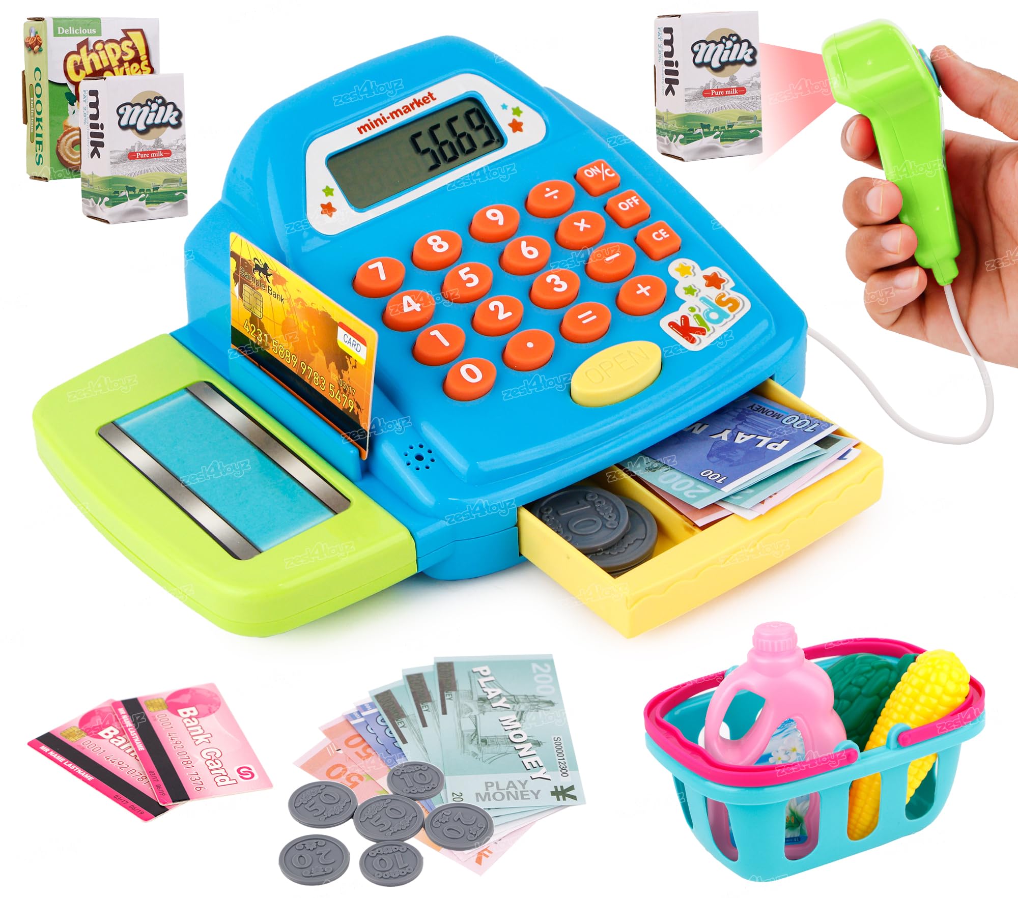 See full amazon price history chart for Zest 4 Toyz Mini Cash Register with Lights & Sounds for Pretend Play Electronic Toy Set with Scanner Shopping Basket Grocery Best Gift for 3+ up Ages Kids Boys & Girls Color Blue Zest 4 Toyz Mini Cash Register with Lights & Sounds for Pretend Play Electronic Toy Set with Scanner Shopping Basket Grocery Best Gift for 3+ up Ages Kids Boys & Girls Color Blue (B0D6BJFF72) Amazon Price History, Amazon Price Tracker
