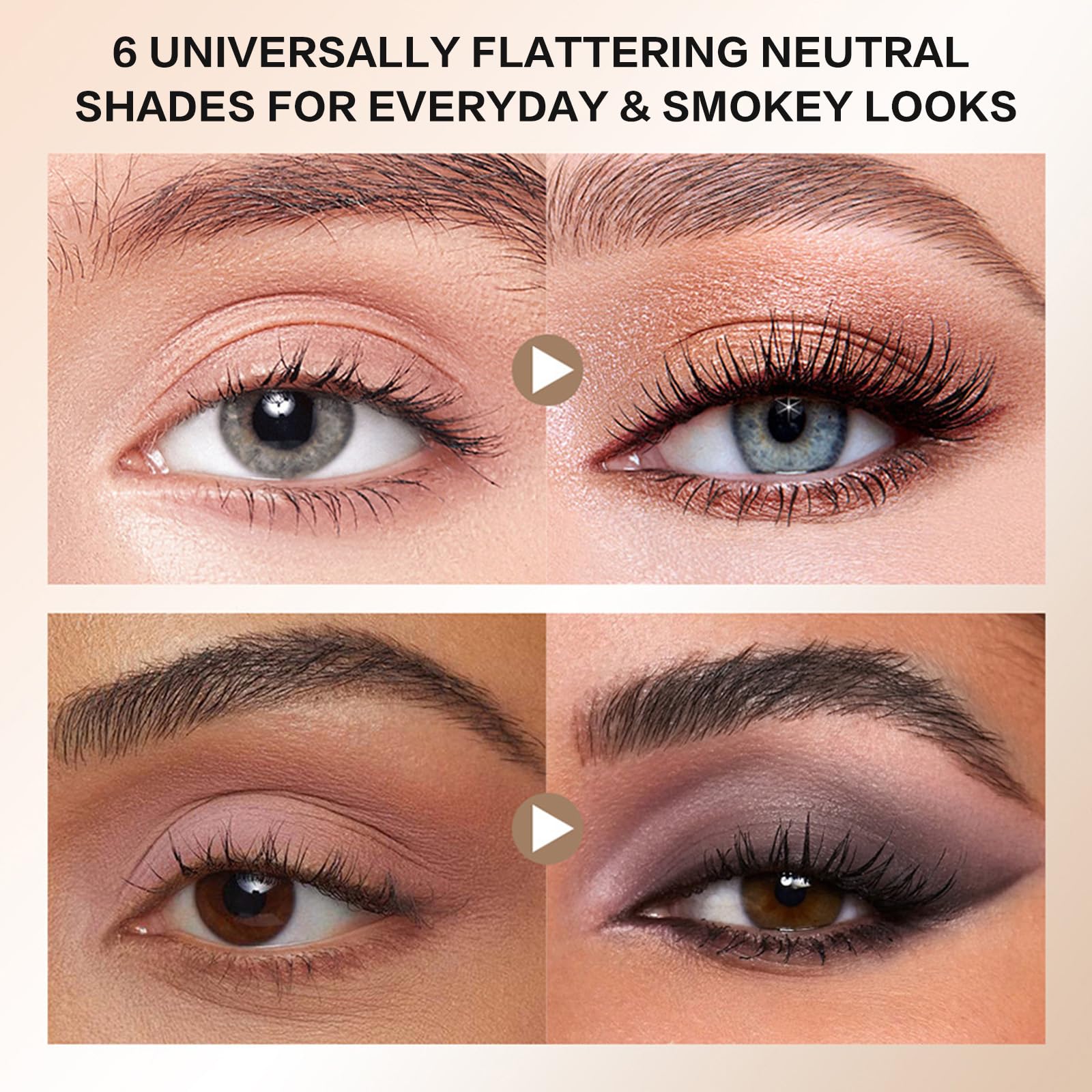 6 Matte Nude Eyeshadow Palette - Cool Smokey Eyes -5