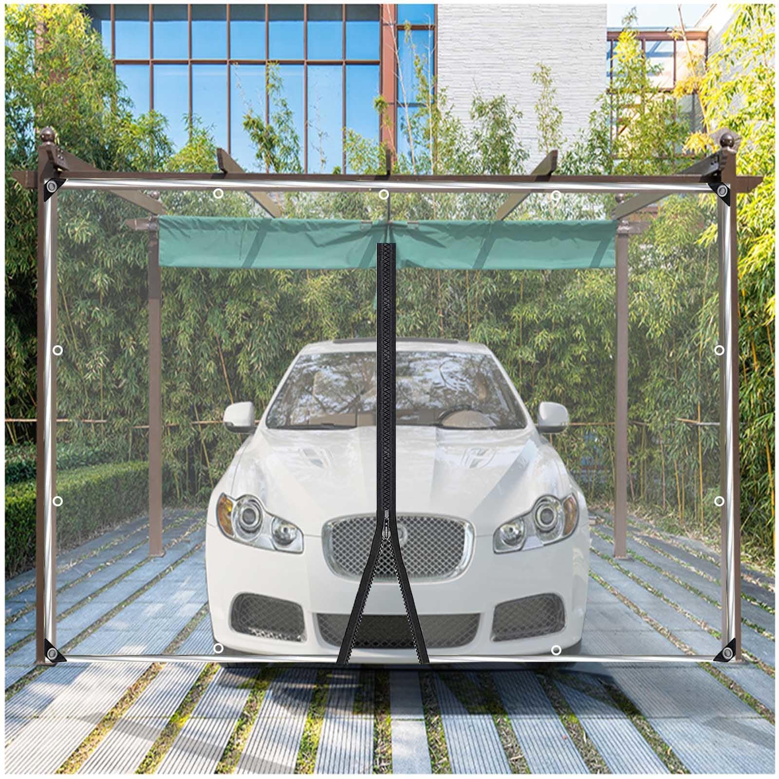 Sonakia Telone Trasparenti Tende Esterni, Pannelli Laterali in Tela Cerata Gazebo Chiare, Tende in Telone Impermeabili, Tende Laterali per Portico a Pergola, con Cerniera,WxH-4.5x2.8m/14.8 * 9.2ft