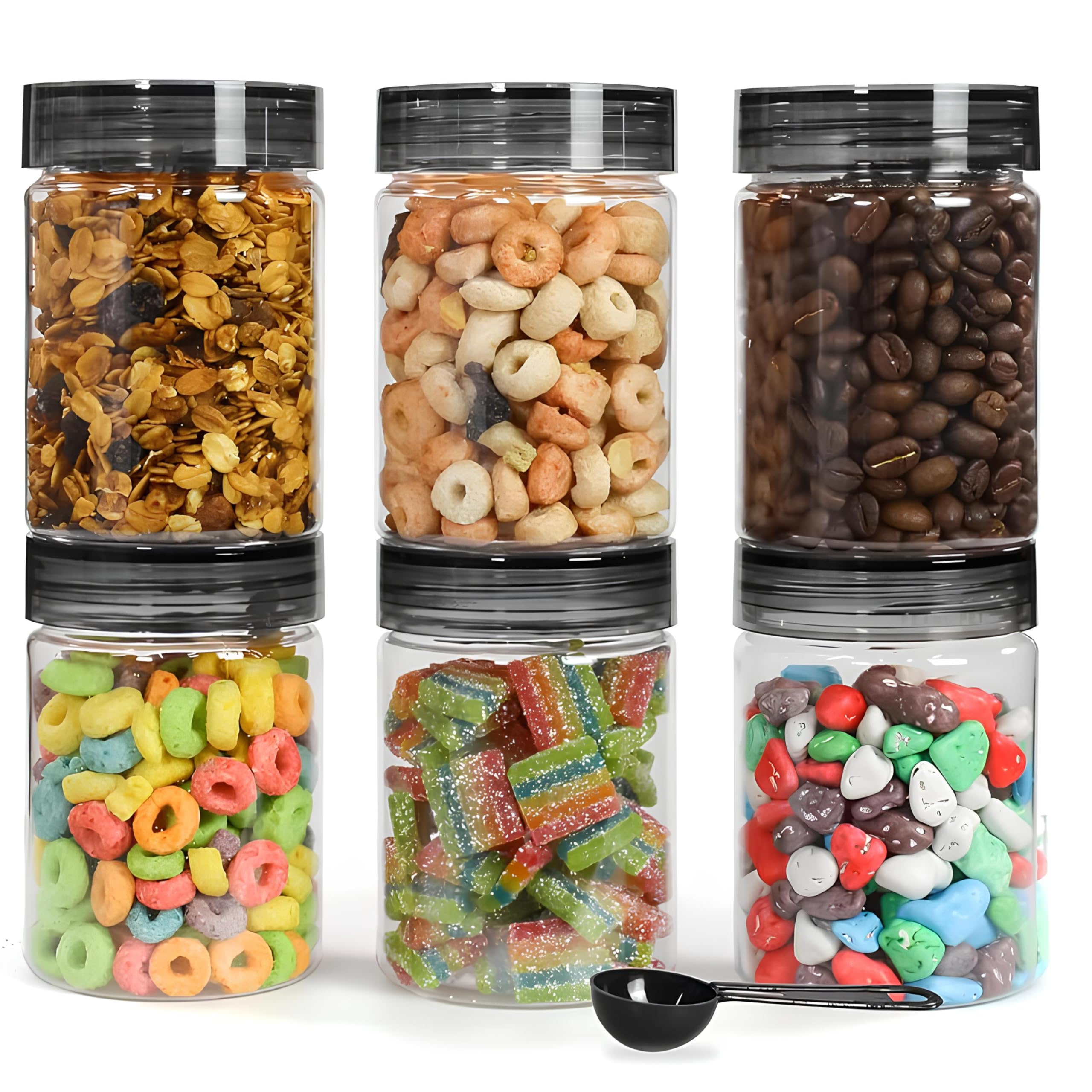 Homeor Airtight Storage Jars with Spoon 750ml (Set of 6) at ₹312 – Amazon