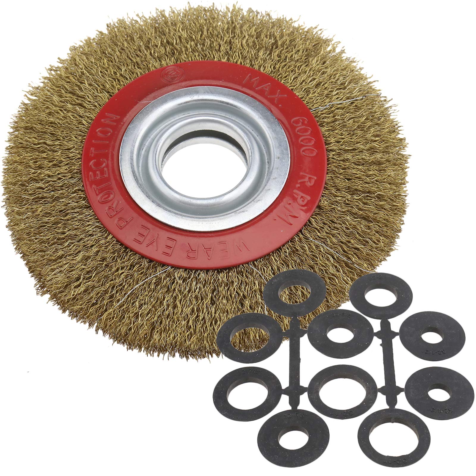 Sing F LTD Wire Brush Wheel 150mm Bench Grinder Stainless Steel Polishing Wheels Compatible with Polish Reducer Adaptor Rings
