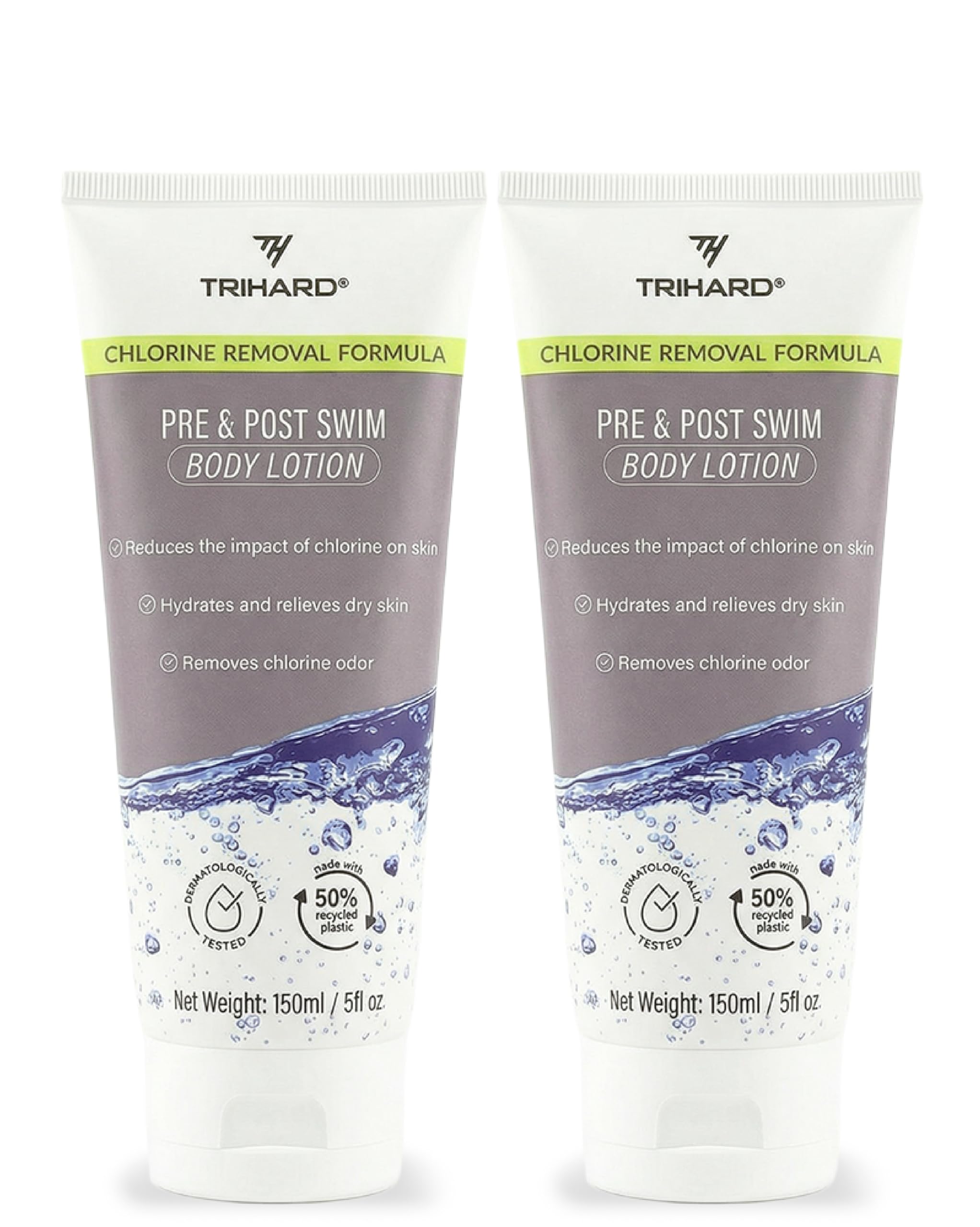 Chlorine Defense Body Lotion for Swimmers, Protects and Hydrates Sensitive Skin from Pool and Ocean, Pre and Post Swim Chlorine Protection from Hard Water and Chemicals (Pack of 2)