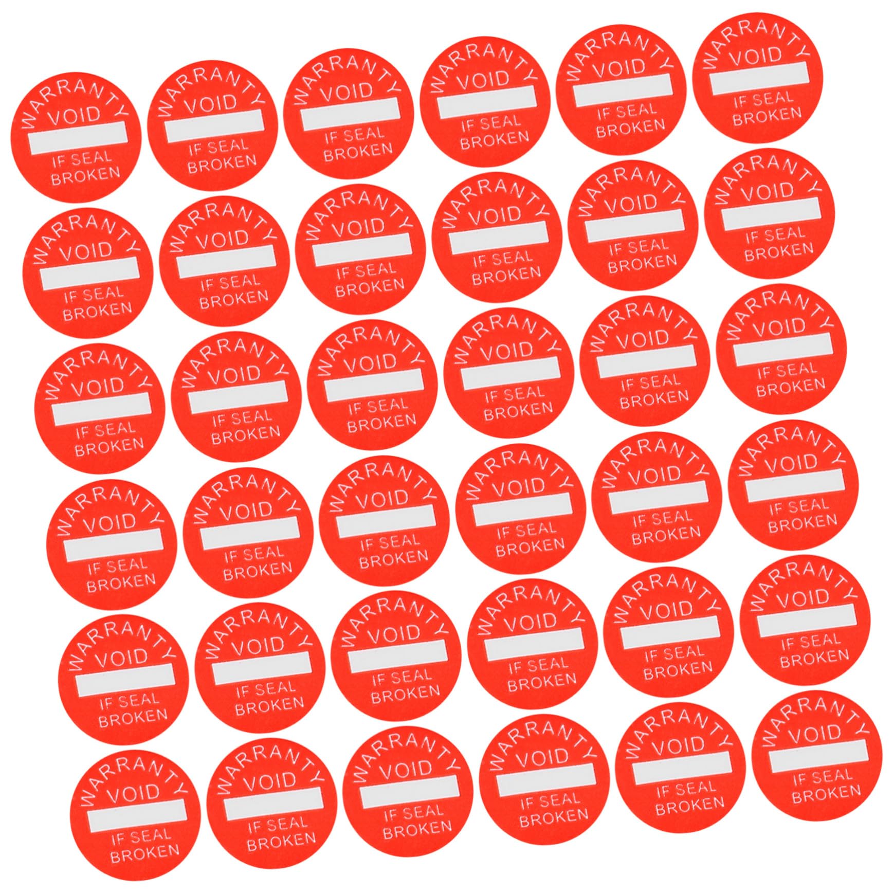 PRETYZOOM 3 Series Etiquetas De Permanente Etiqueta De Número Pegatinas Sello De Seguridad Pegatinas a Adhesiva De Advertencia De Seguridad Rojo Papel 1000 Piezas*3
