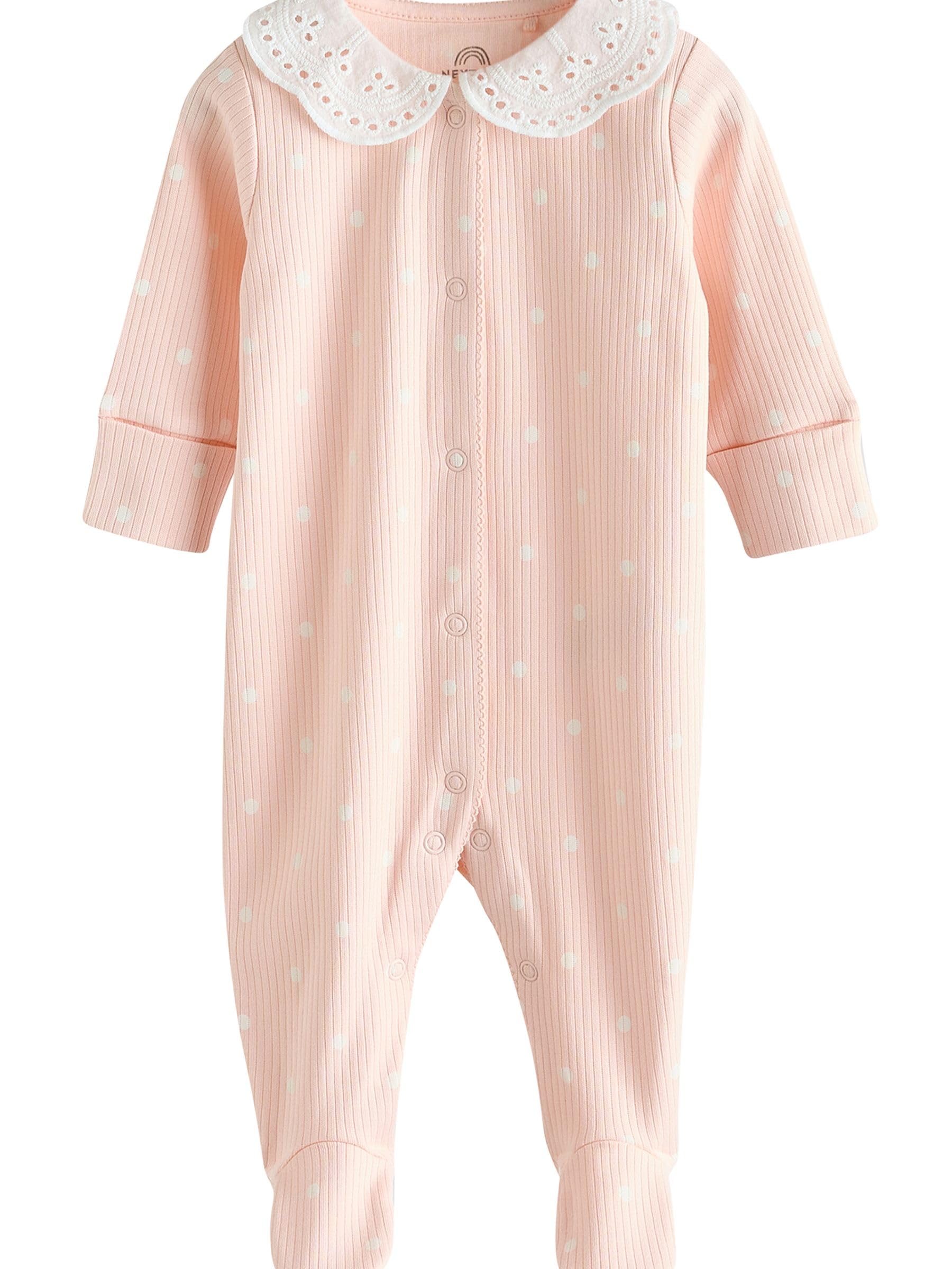 NEXT Bébé Fille Dors-Bien bébé avec col 100% Coton, Lot de 3