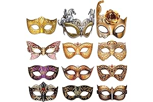 Blulu 12-Pack Mardi Gras Masquerade Party Masks: Unleash the Excitement