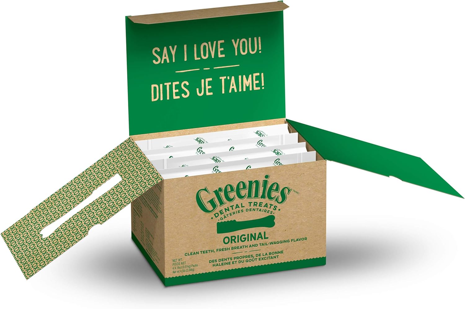 GREENIES Dog Treats Original REGULAR Natural Dental Care, (72 Treats