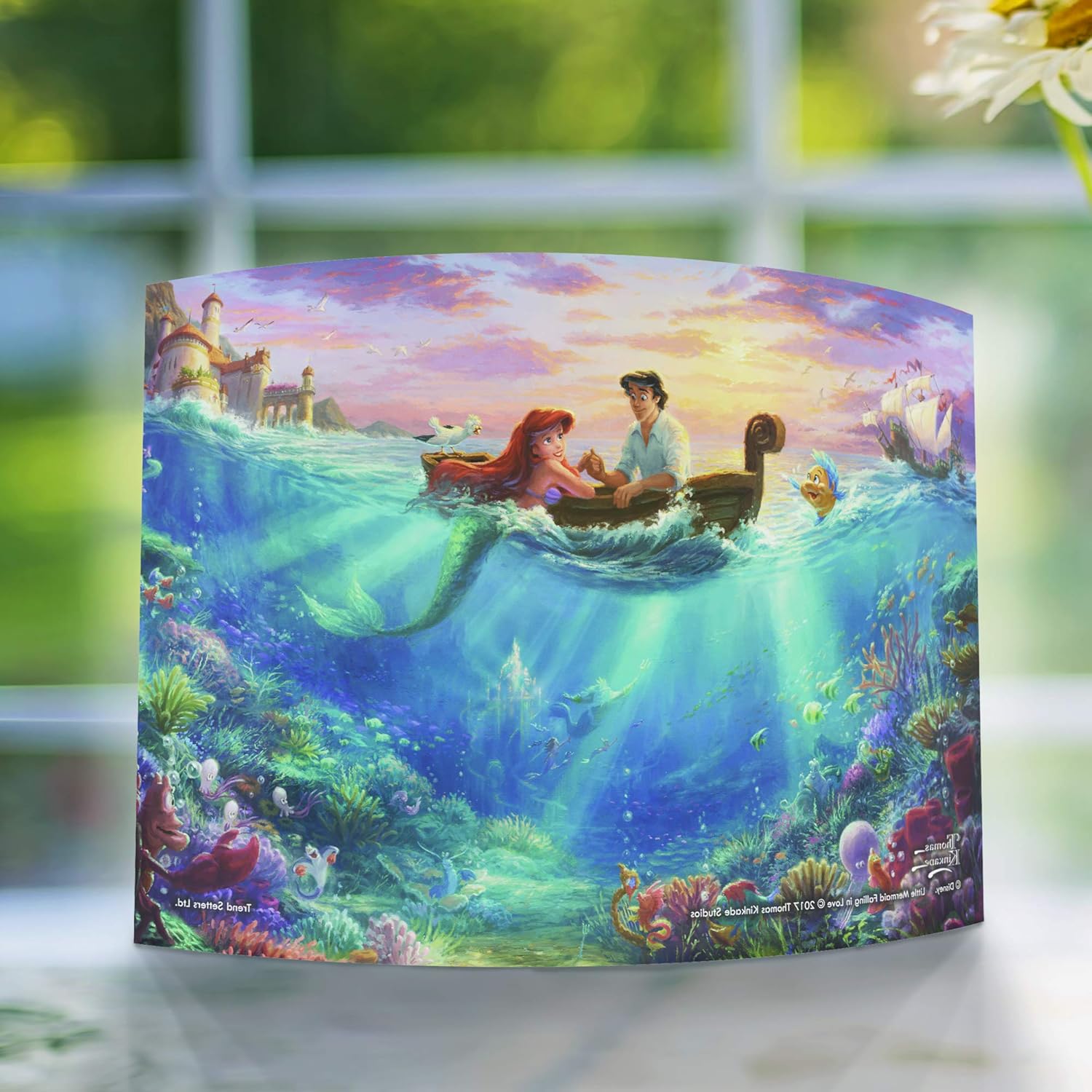 Trend Setters Disney – Little Mermaid – Ariel and Eric – Thomas Kinkade - 10 X 7 Curved Acrylic Photo Print – Free Standing Light Catching Photo Décor – for Gifting and Collecting Ltd. ACP1007CUR309