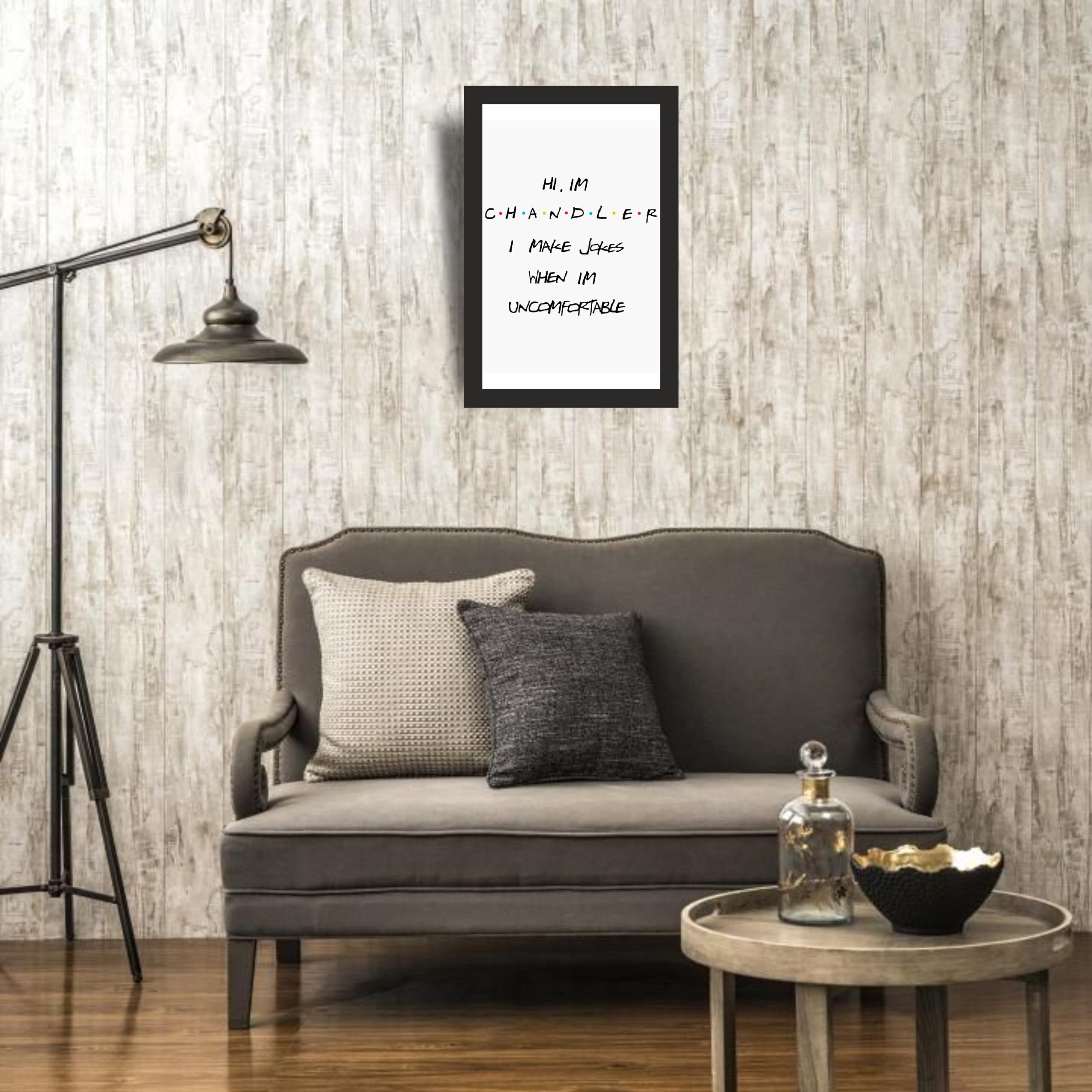 Friends Chandler Uncomfortable Photo Frame A4 Black Wall Art