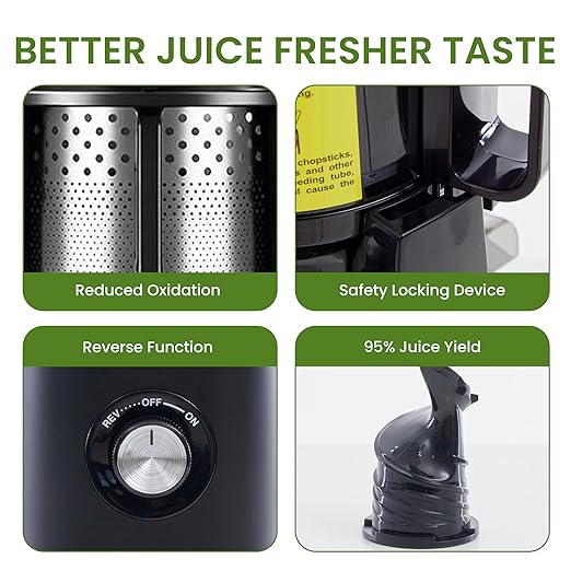 Extractor de Jugos Prensado Frío Boca Ancha 4.25" 200W 120V miniatura 7