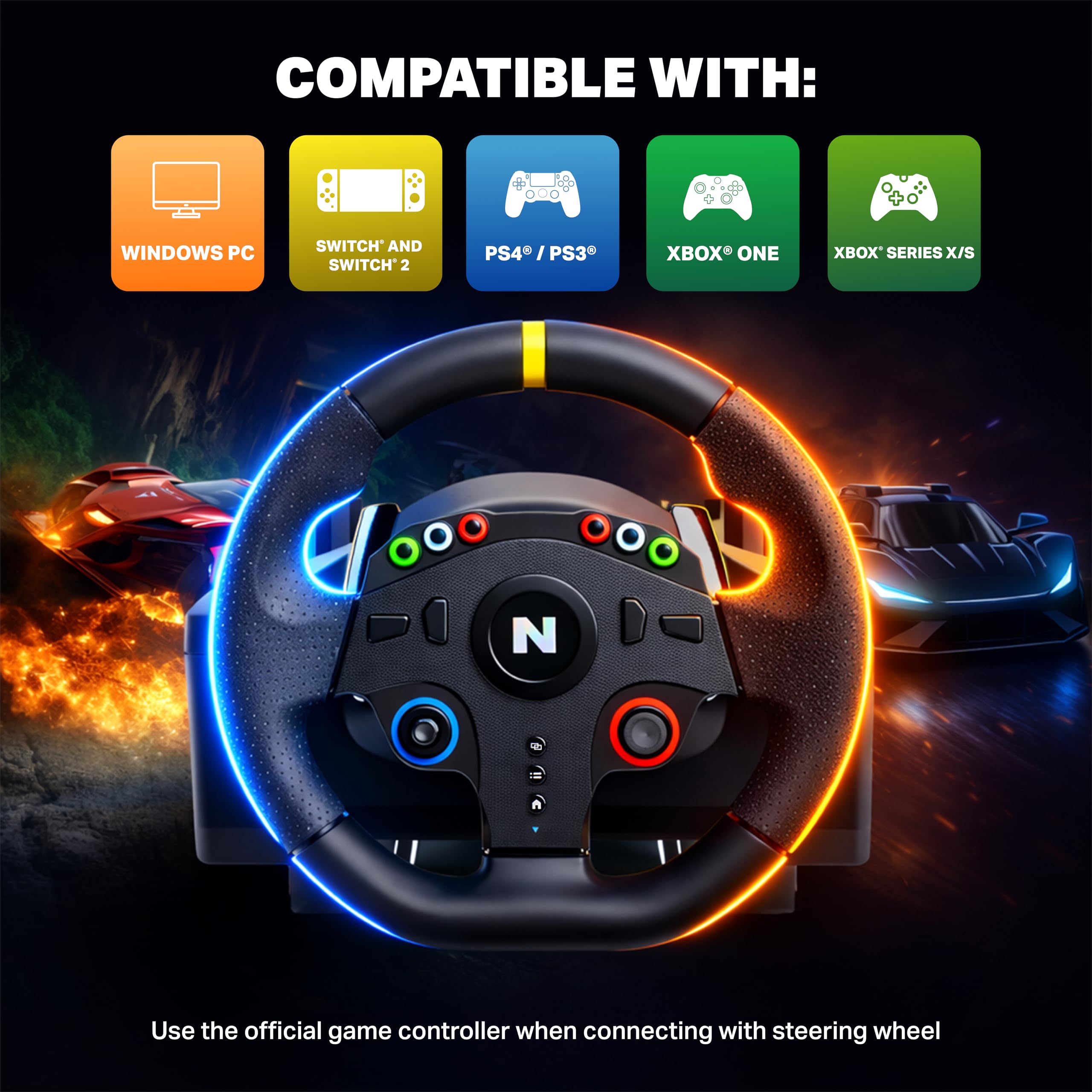 NITHO Drive Pro ONE V24 Volante da Corsa con Pedali 270° per PC, PS4, Xbox One, Xbox Series X|S, Switch Simulatore di Guida