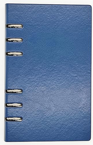 Miniatura 6 de Carpeta de metal de piel sintética calada para estudiantes de oficina de negocios, tapa dura, con espiral, recargable, 6 anillas, agenda personal