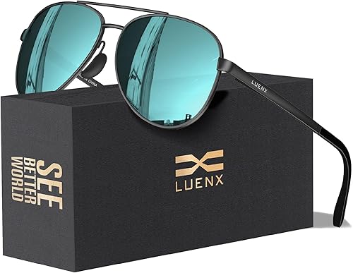 Vista 7 de LUENX Aviator Sunglasses for Men Women Polarized - UV400 Protection, Stylish Shades, Driving, Outdoor Activities