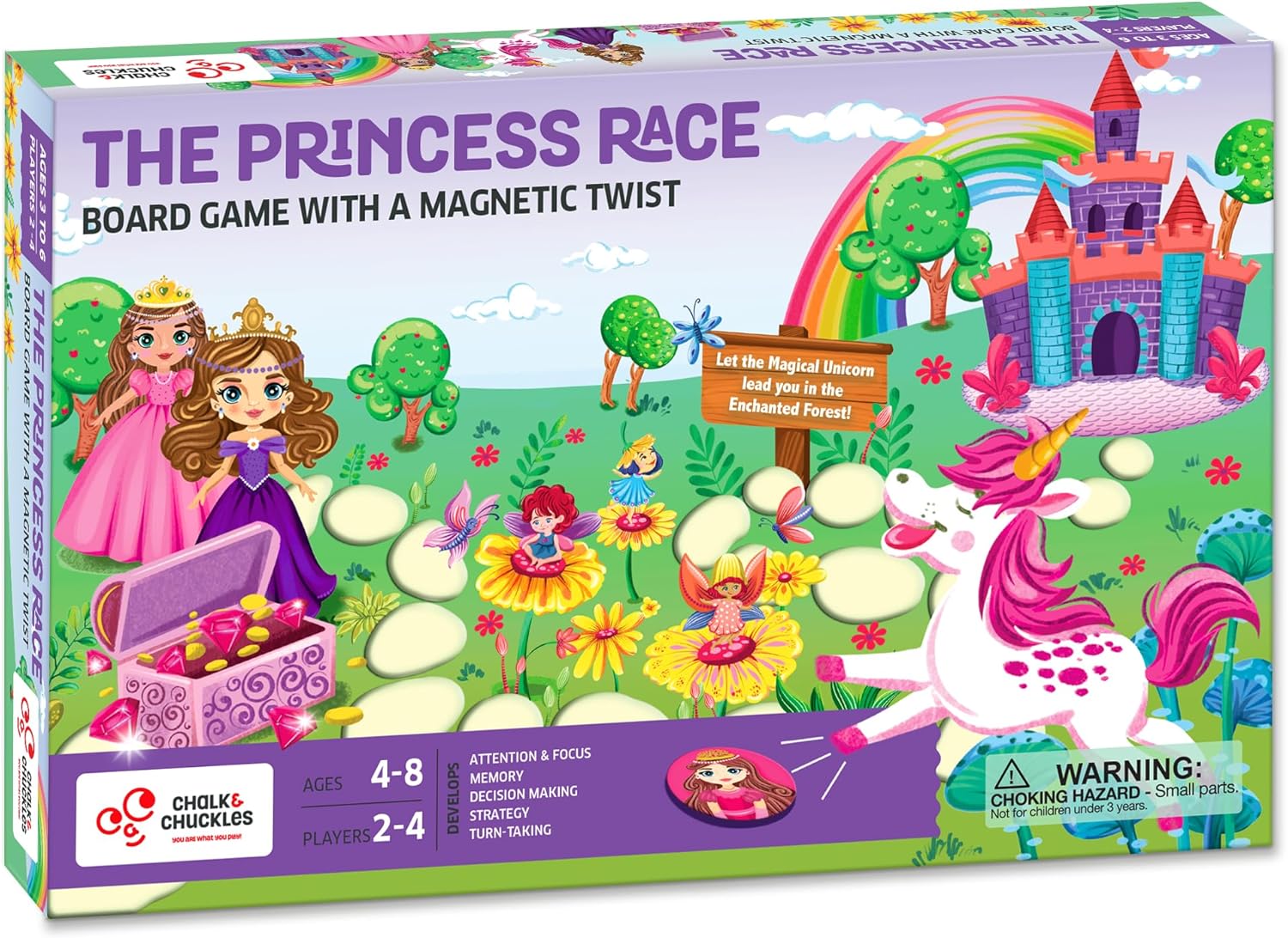 Chalk and Chuckles The Princess Race Board Game – Magical Memory Challenge for Kids Ages 4-8