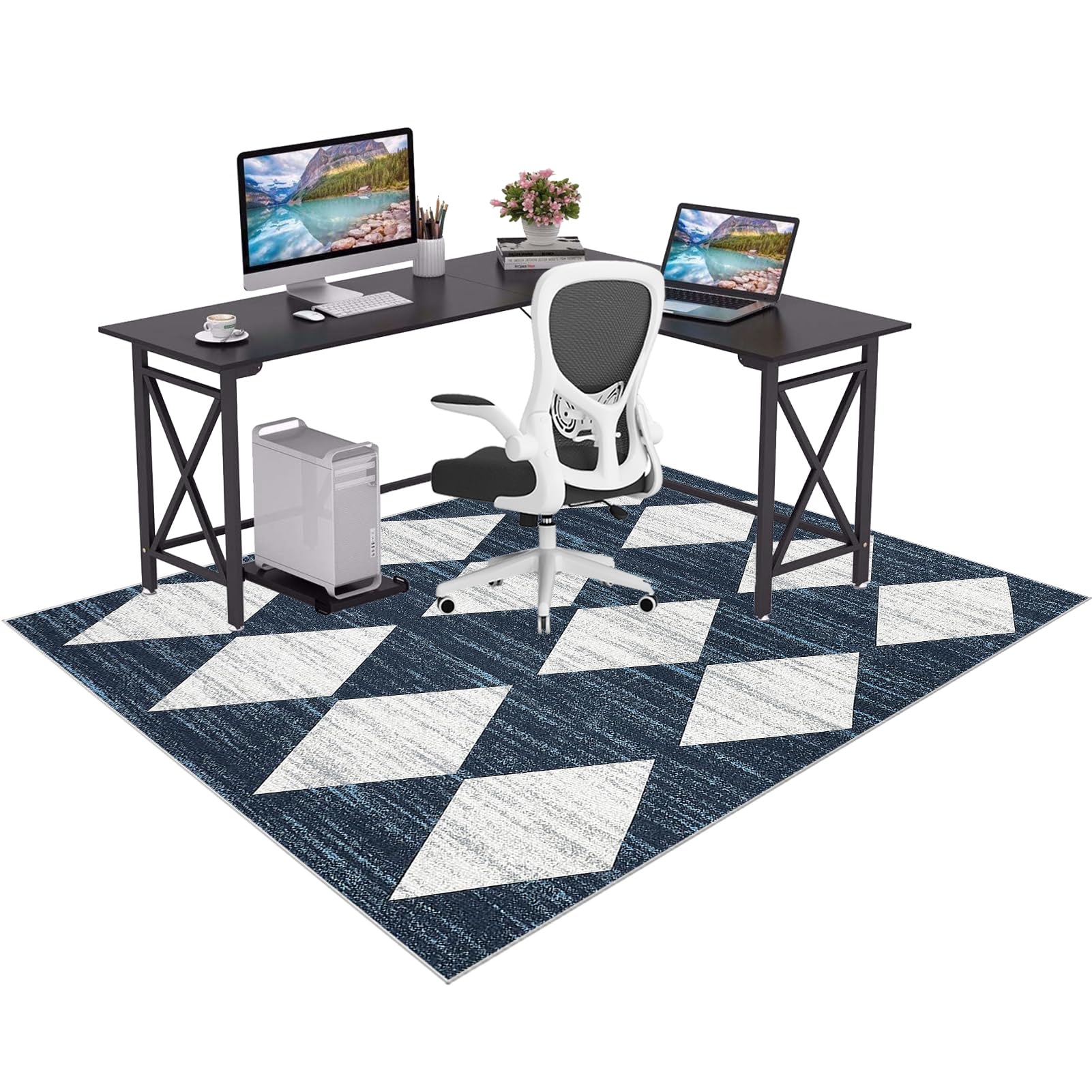 Office Chair Mat for Carpet Non-slip Floor Gaming Chair Mat for Wooden Floors Carpet Protectors Chair Mat Desk Chair Mats Rectangular Floor Protectors for Chairs Computer Chairmat 130 x 150 cm