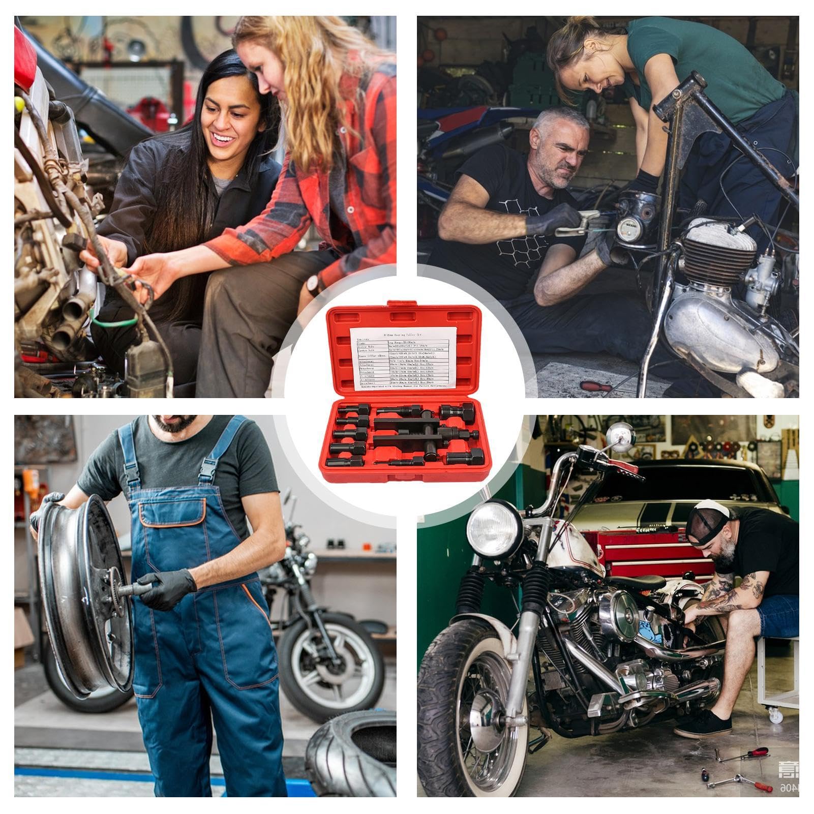 Kit d'extracteur de roulement à inertie | Kit d'extracteur de roulement intérieur de 10 pièces - Extracteur de Joint de roulement - Outil pour enlever Les roulements, extracteur de roulement de Moto | intérieur de 10 pièces - Extracteur de Joint de roulem