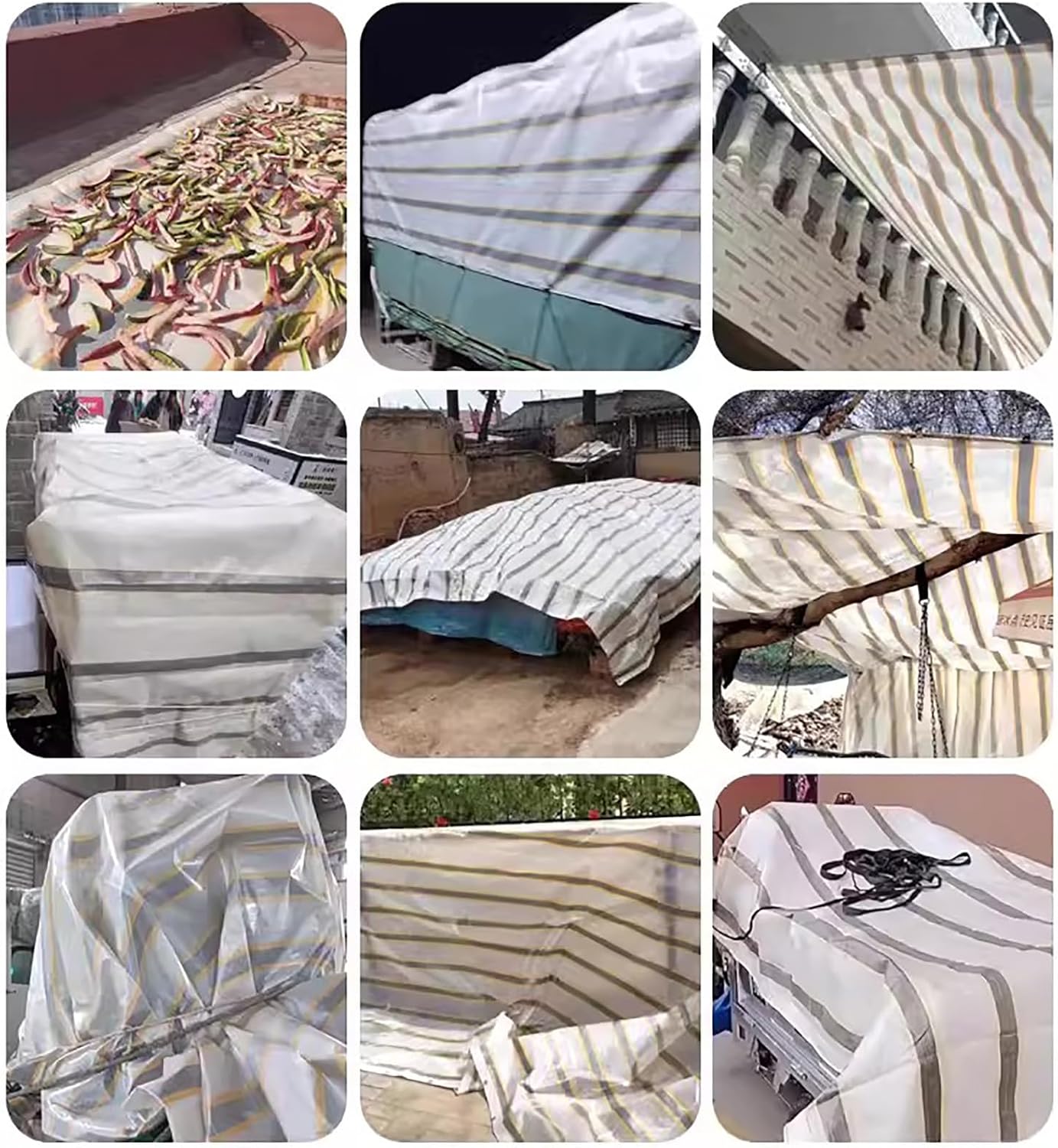 Multi-Purpose Waterproof Heavy Duty Tarp, Waterproof Plastic Thick Tarpaulin with Metal Grommets, Tarpaulin with Reinforced Edges, Weather Proof, Rip and Tear Resistant