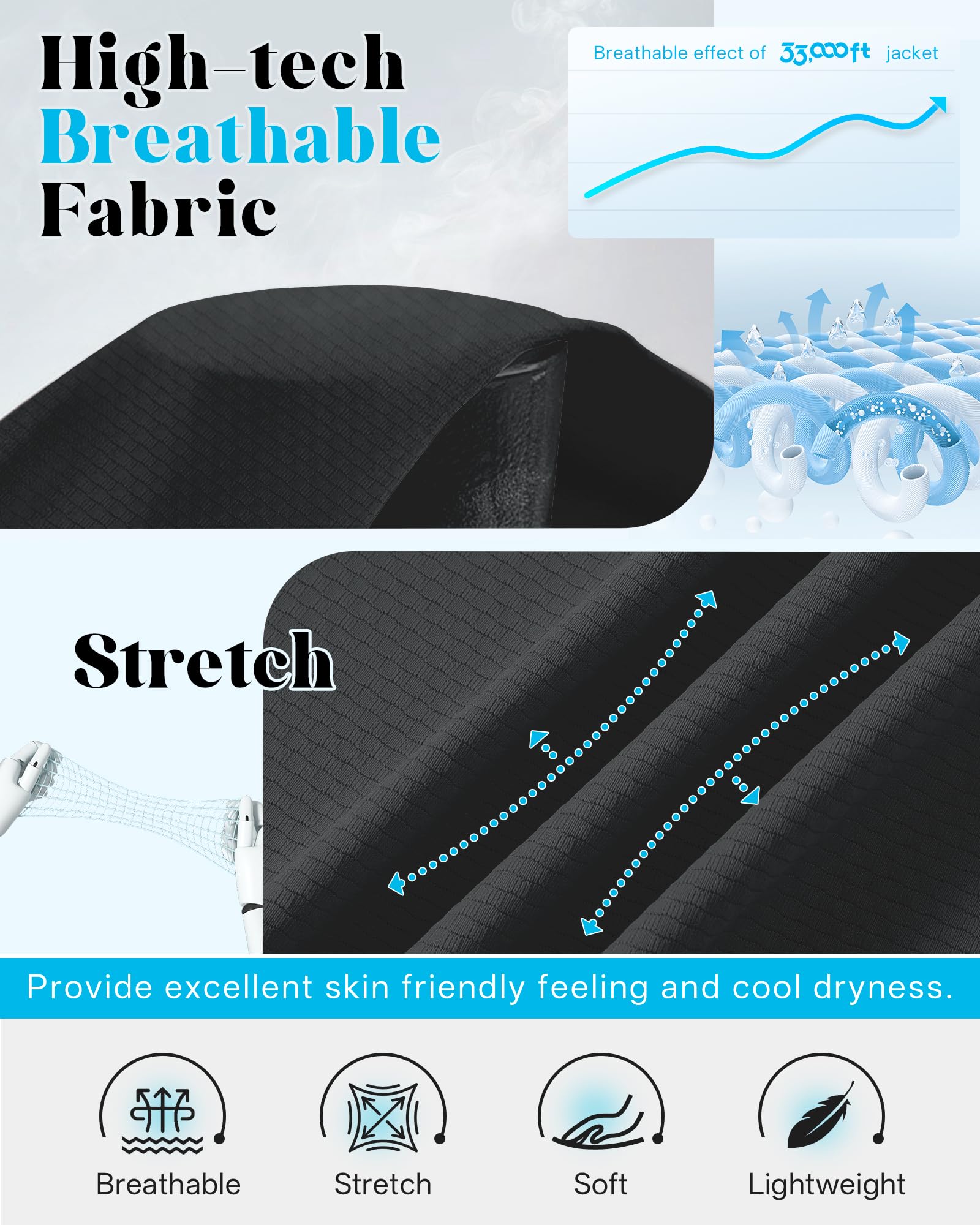 33,000ft Veste de course légère pour femme, veste de sport UPF 50+, sweat à capuche entièrement zippé, avec trou pour les pouces, veste de survêtement respirante avec 4 poches pour la course à pied