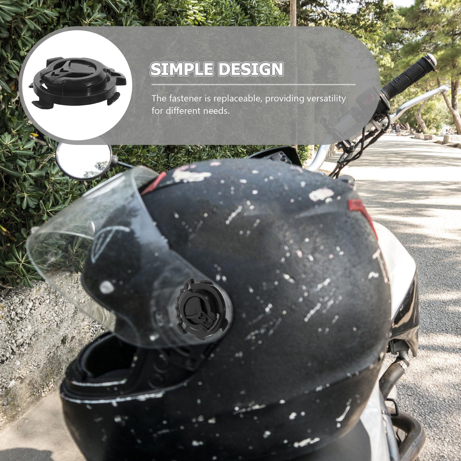 Blocco Visiera Casco Moto Nero 4 Pezzi Meccanismo di Fissaggio Rapido e 5 Posizioni per Caschi da Motociclista