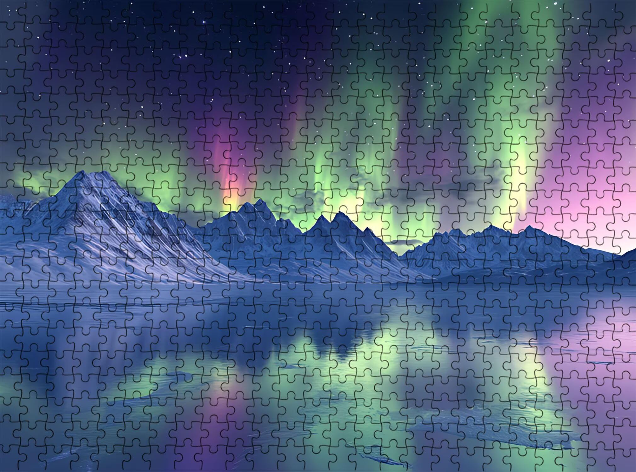 Norwegia Aurora-2 Puzzle 3000 elementów, drewniana gra planszowa rodzinna - puzzle dla dorosłych dla całej rodziny, puzzle edukacyjne DIY i antystresowe - prezent dla kobiet, 122 x 81 cm f0-812
