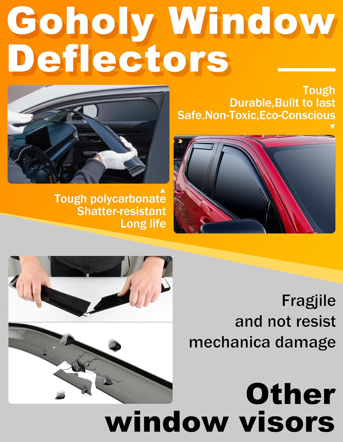 in-Channel Window Rain Guard for Fit for Toyota Camry 2025-2026 Rain Guards Side Window Visors Low Profile Vent Visor Window Deflectors Vent Shades Car Accessories