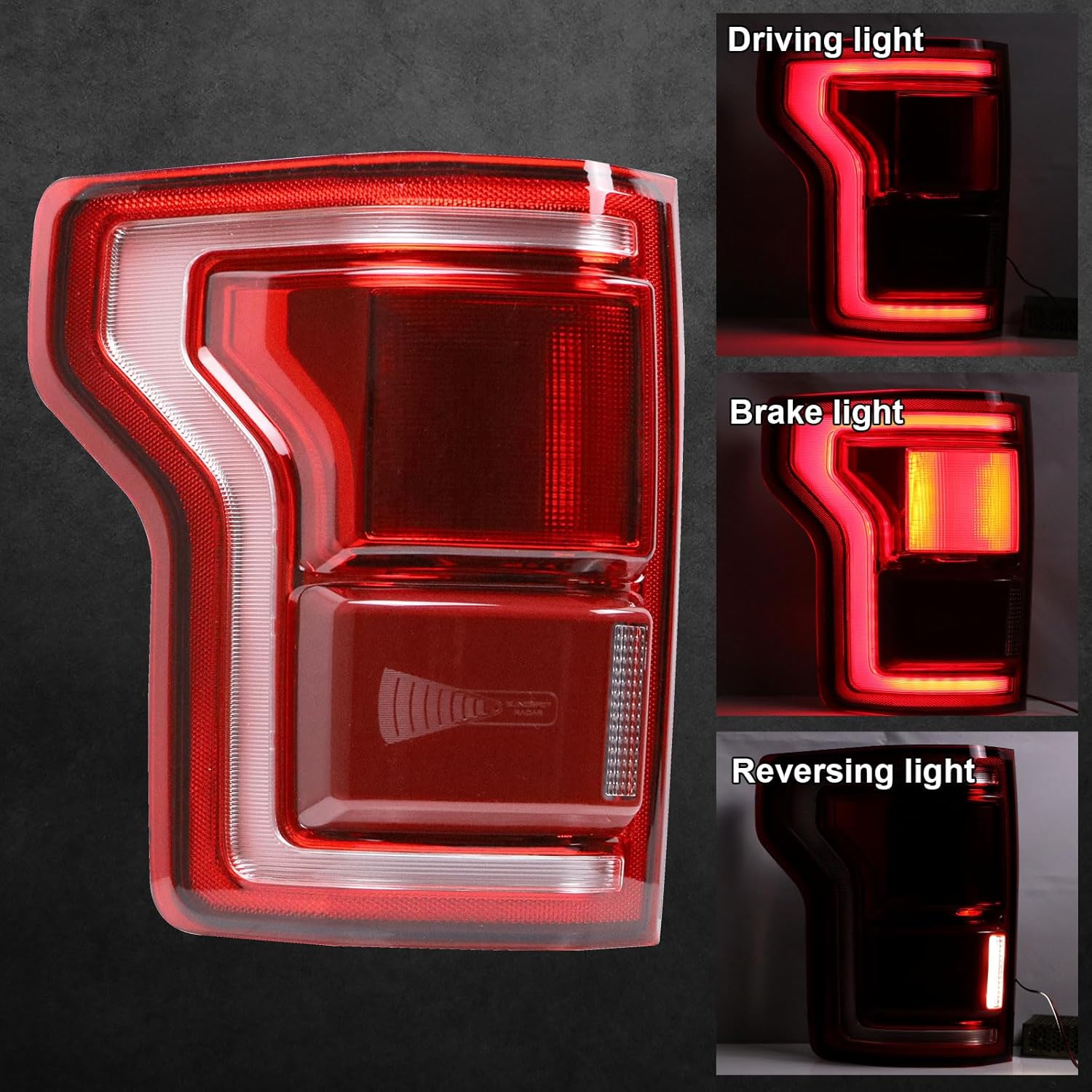 Nakuuly LED Tail Light with Blind Spot Compatible With Ford F150 2015 2016 2017 Left Driver Side Taillight Rear Brake Lamp Signal Assembly # ‎HL3Z13405D (Module NOT Included)