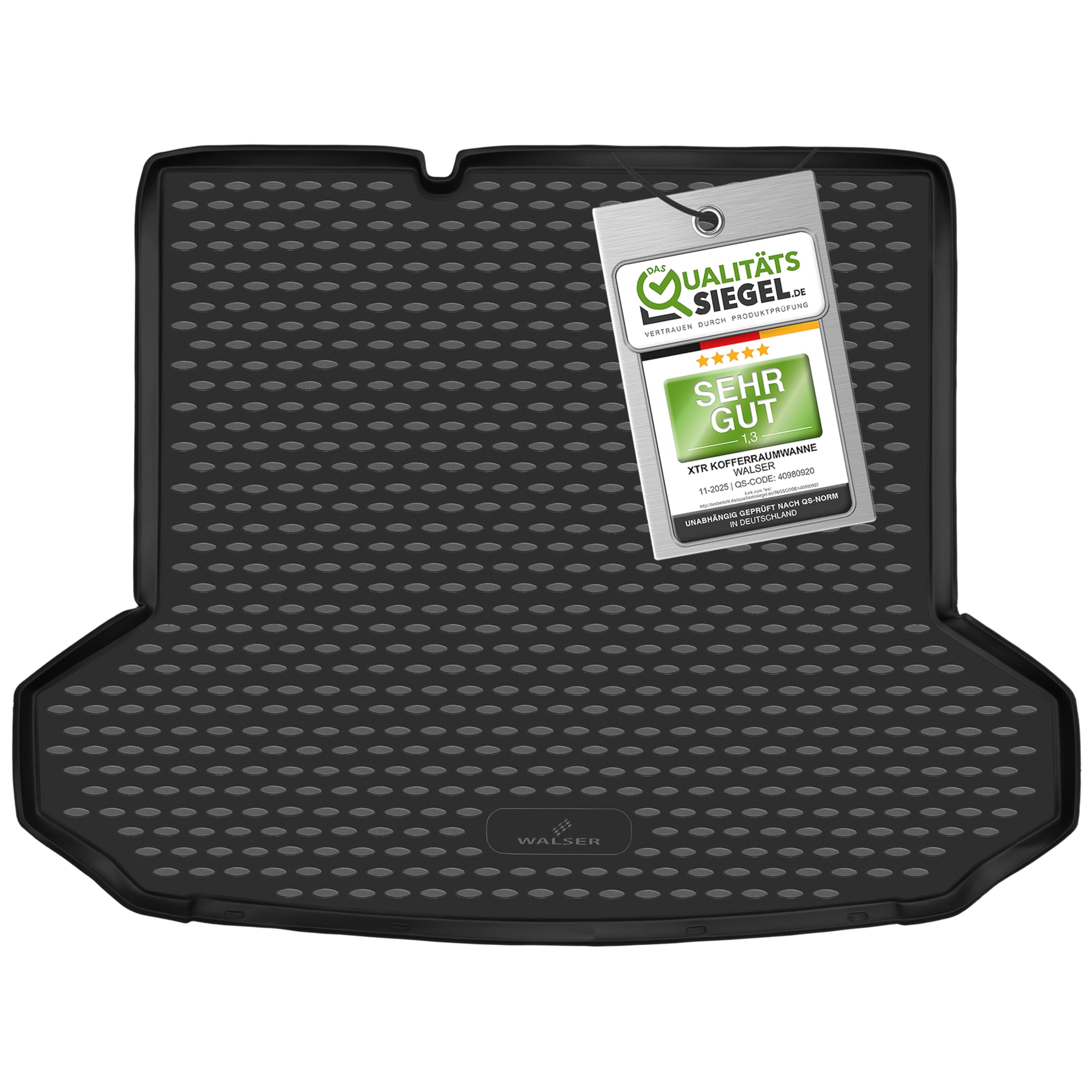 WALSER XTR Kofferraumwanne für Audi Q4 SUV (F4B) 2020-Heute, Q4 Sportback (F4N) 2021-Heute, 100% passgenaue Antirutschmatte Auto, Gummimatte Auto, Kofferraum Schutzmatte, Auto Gummimatten