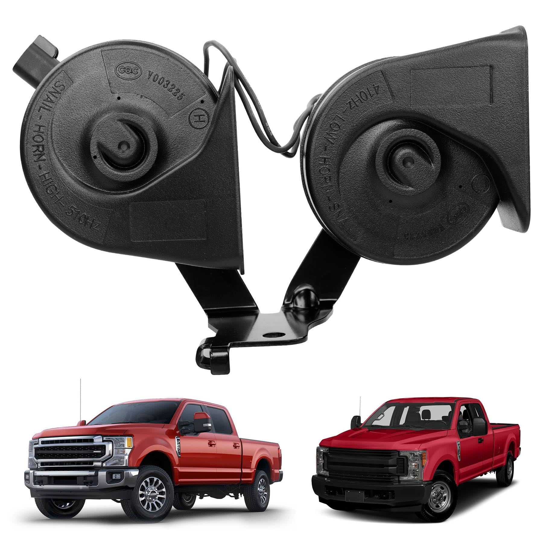HC3Z-13832-G Dual Horn w/Bracket Fits Ford F250 F350 Super Duty 2017-2022
