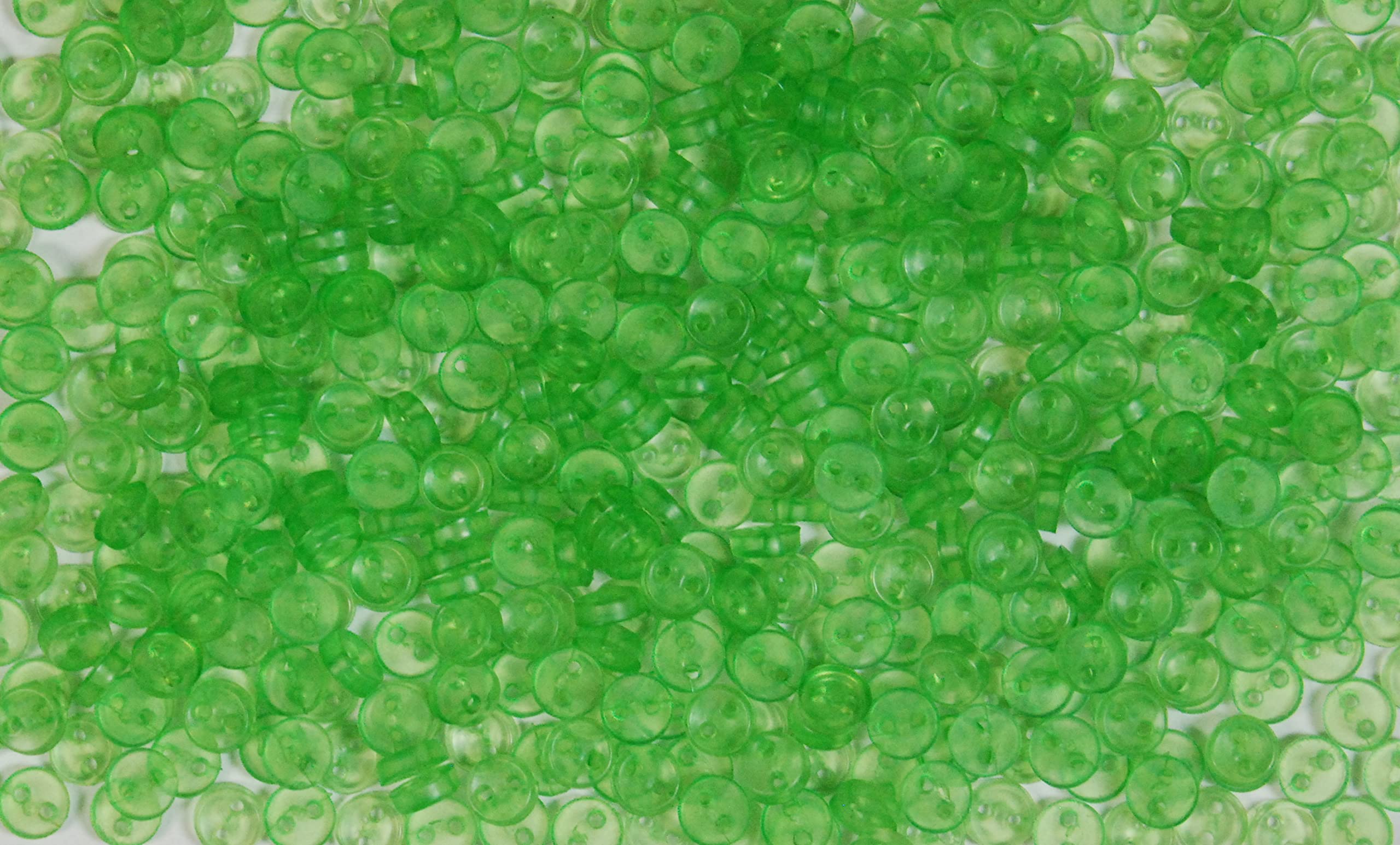 celloexpress 5mm Transparent Green Circles Mini Doll Buttons for Dolls & Soft Toys Clothes - 5mm Assorted Round Colours & Designs (Pack of 1000, Transparent Green Circles) — image 1