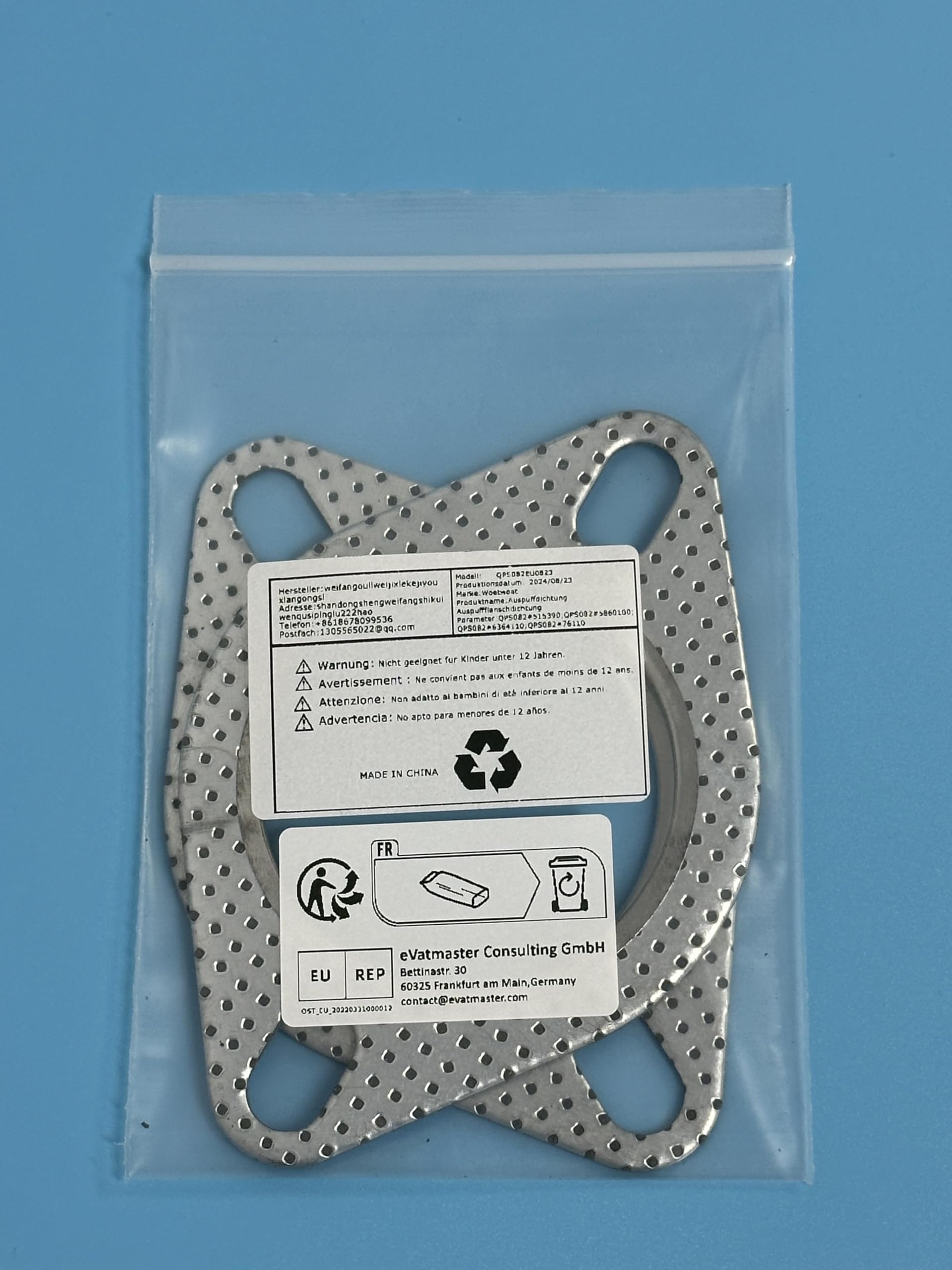 2 pezzi Guarnizione di Scarico, Guarnizioni di Scarico Delle Automobili,Guarnizioni Scarico Per Tubo Collettore Flangia Guarnizi (2.25in Inner Diameter,58-60mm/100mm)