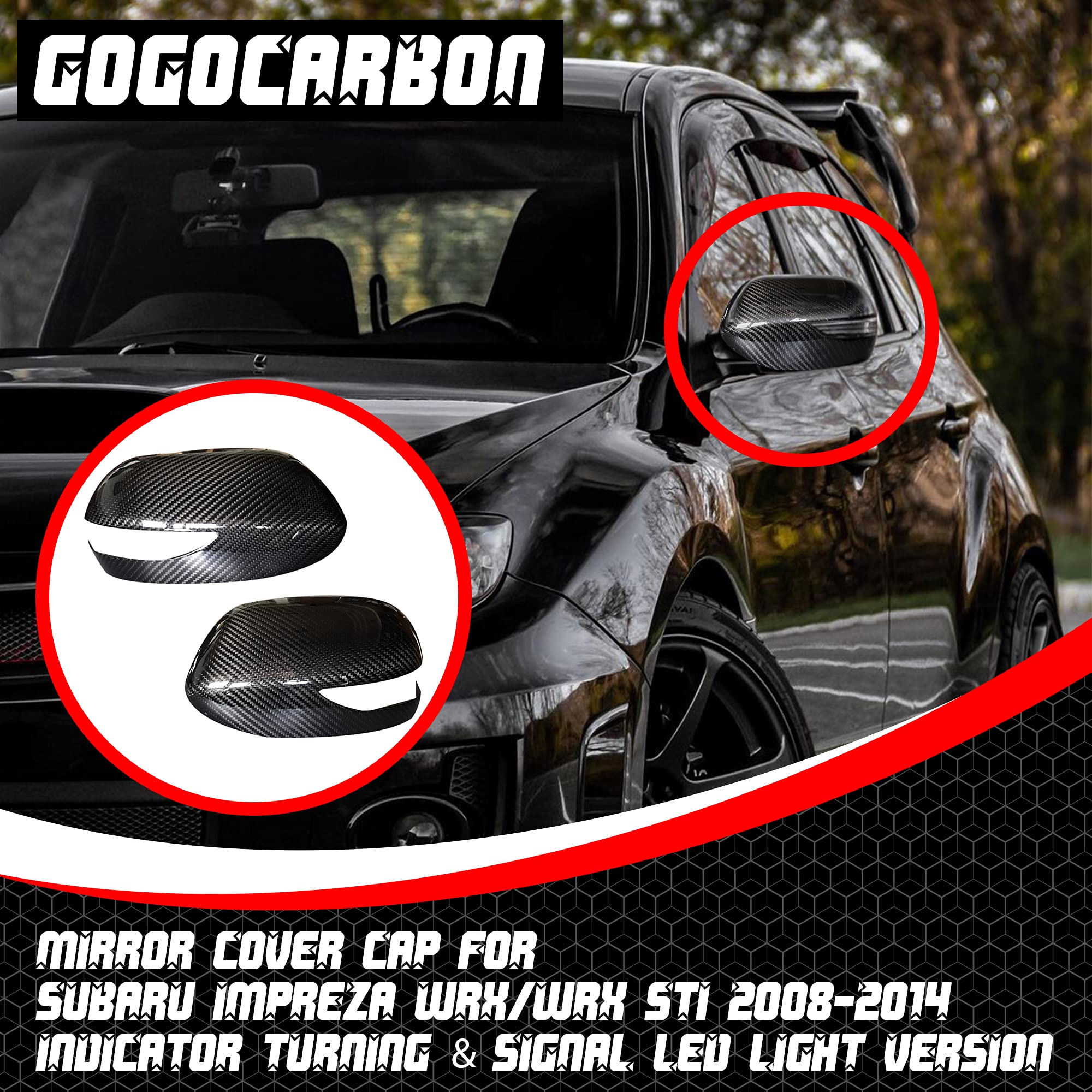 Amazon | GOGOCARBON リアルドライカーボンファイバーミラーカバー 