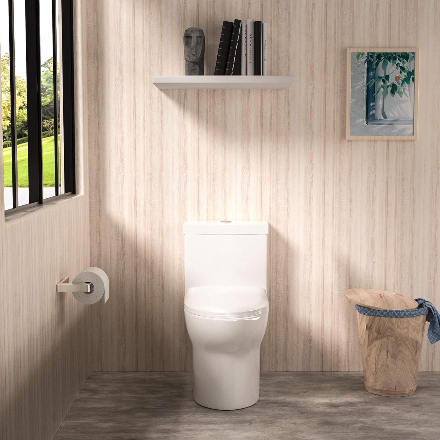Buy 1 get 1 One Piece Toilet - Sarlai Tall Elongated Bathroom Toilet Comfort Height Dual Flush White Ceramic Modern Small Bathroom One Piece Toilet with Soft Seat, 12 Rough - In, Wax Ring Included Best Review One Piece Toilet - Sarlai Tall Elongated Bathroom Toilet Comfort Height Dual Flush White Ceramic Modern Small Bathroom One Piece Toilet with Soft Seat, 12 Rough - In, Wax Ring Included