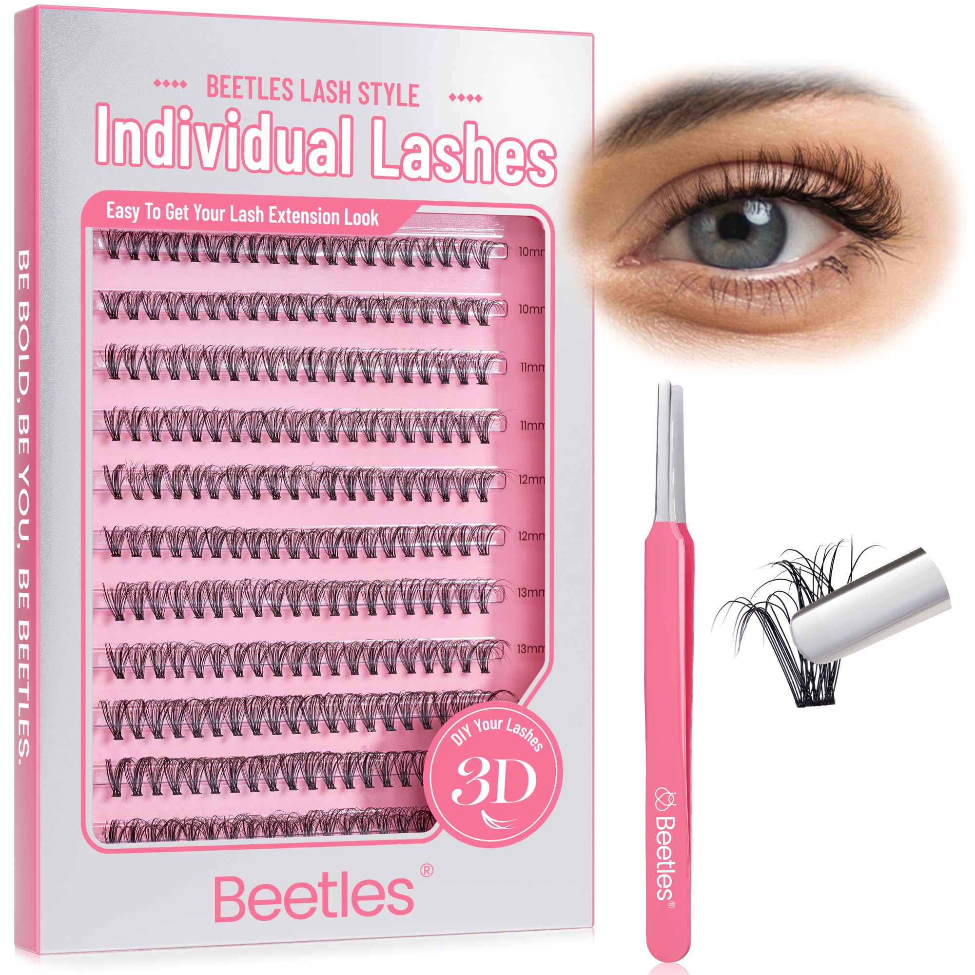 Beetles Lash Clusters 280pcs 30D False Eyelashes 8-16mm Wispy Individual Eyelash Clusters D Curl Natural Cluster Eyelash Extensions