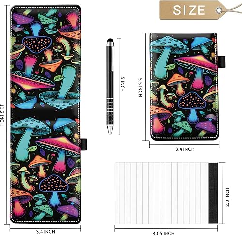 Miniatura 94 de Juego de 4 soportes para bloc de notas de tamaño de bolsillo, de piel sintética, mini bloc de notas con 2 bloc de notas pequeños y lápiz capacitivo