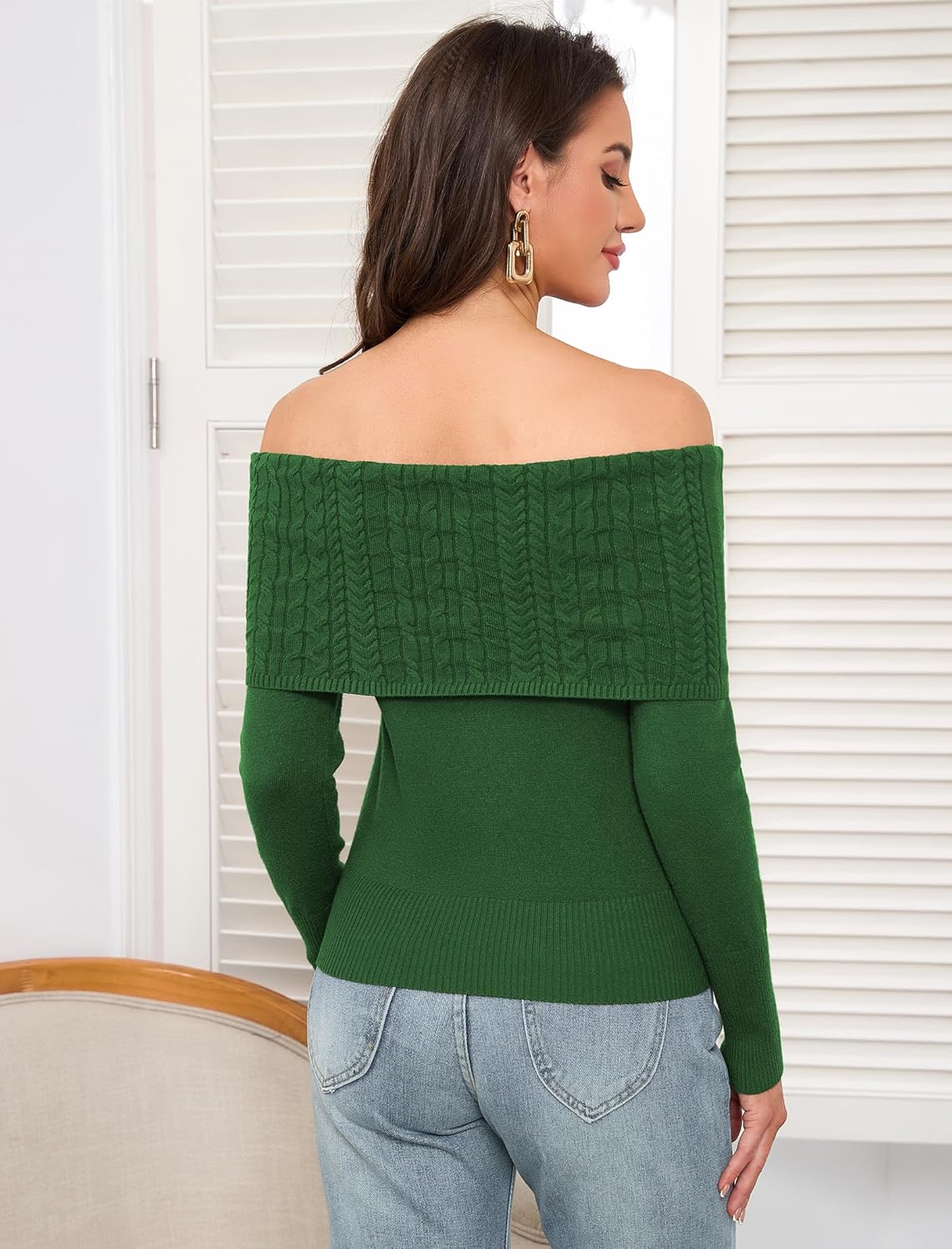 ZAFUL Women's Cropped Knit Sweater Boat Neck Long Sleeve Pullover Jumper Top - Image 2