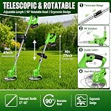 Decespugliatore a batteria per decespugliatore a batteria senza fili dotato di 2 batterie ricaricabili 3-in-1 Strimmer cordless Tagliaerba Tagliaerba elettrico a basso rumore - 6