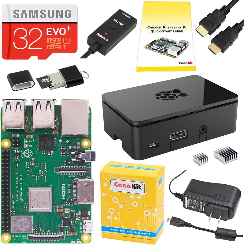 Raspberry Pi 3 B+ (B Plus) Starter Kit (32 GB EVO+ Edition, Premium Black Case)