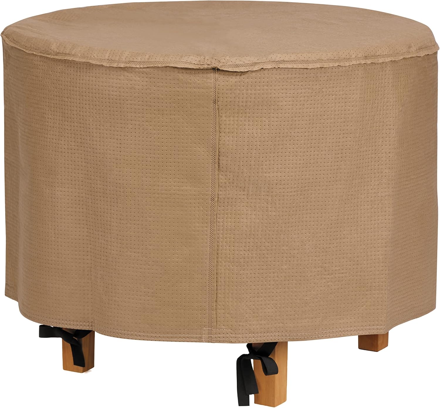 DUCKCOVERS Essential Water-Resistant 31 Inch Round Ottoman/Side Table Cover, Outdoor Ottoman Cover