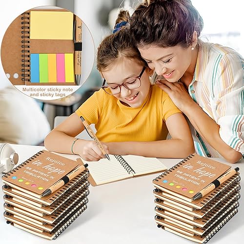 Miniatura 8 de INSADA Diario de oración cristiana, cuaderno de espiral a granel con notas adhesivas, bloc de notas pequeño, 4.13 x 5.43 pulgadas, para amigos,