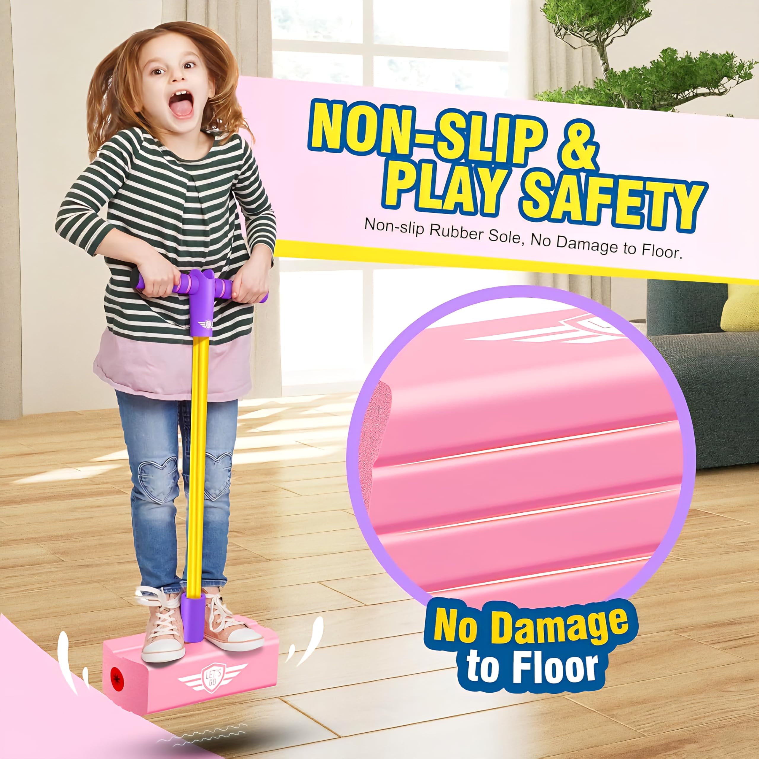 Dustex Pogo Jumping Promotes Growing Taller- Pogo Stick Foam Pogo Jumper for Kids, Toys for 3-8 Year Old Boys Girls Outdoor Toys Indoor Fun Gifts Multicolor (Pack of 1)