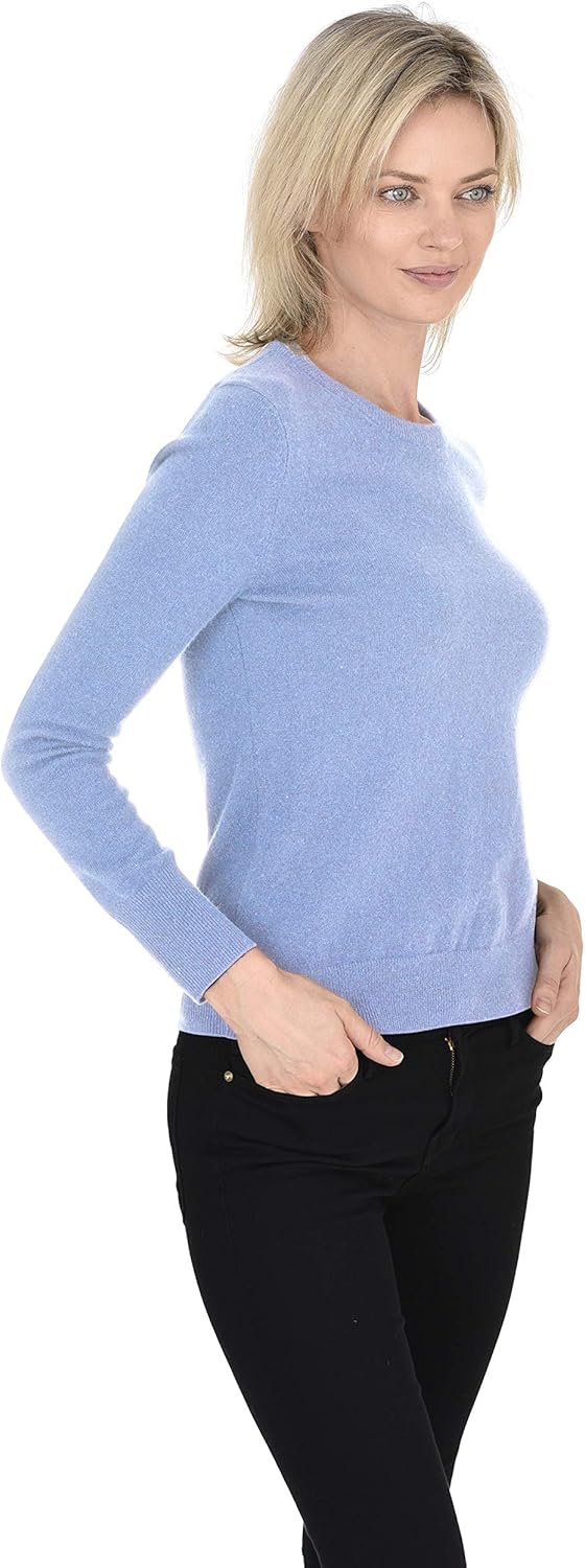 Cashmeren Women’s Basic Crewneck Sweater 100% Pure Cashmere Long Sleeve Round Neck Pullover - Image 2