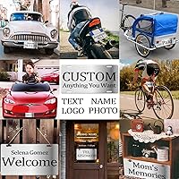 Vista 4 de Placa de matrícula personalizada, placa frontal personalizada con logotipo de texto de imagen, placa de matrícula personalizada para todos