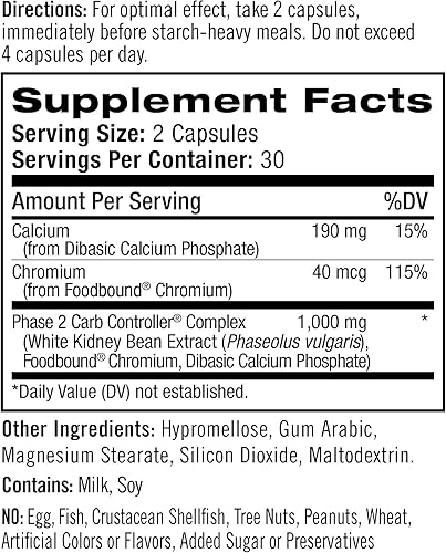 Miniatura 6 de Natrol Intercept de carbohidratos con cápsulas de control de carbohidratos de fase 2, extracto de frijol blanco, ayuda a controlar los